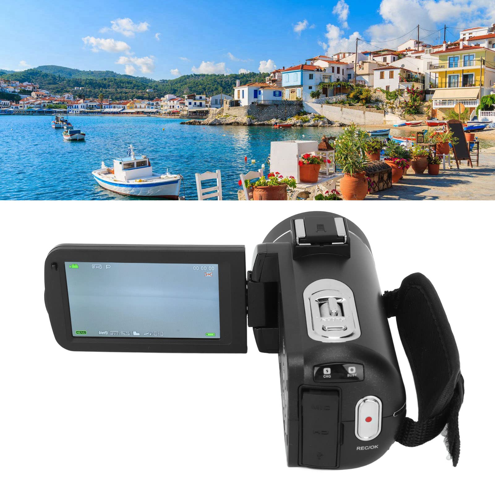 Lazmin112 4K Video Camera Camcorder with 18X Digital Zoom - 1080P HD Digital Recorder, External Microphone & 3