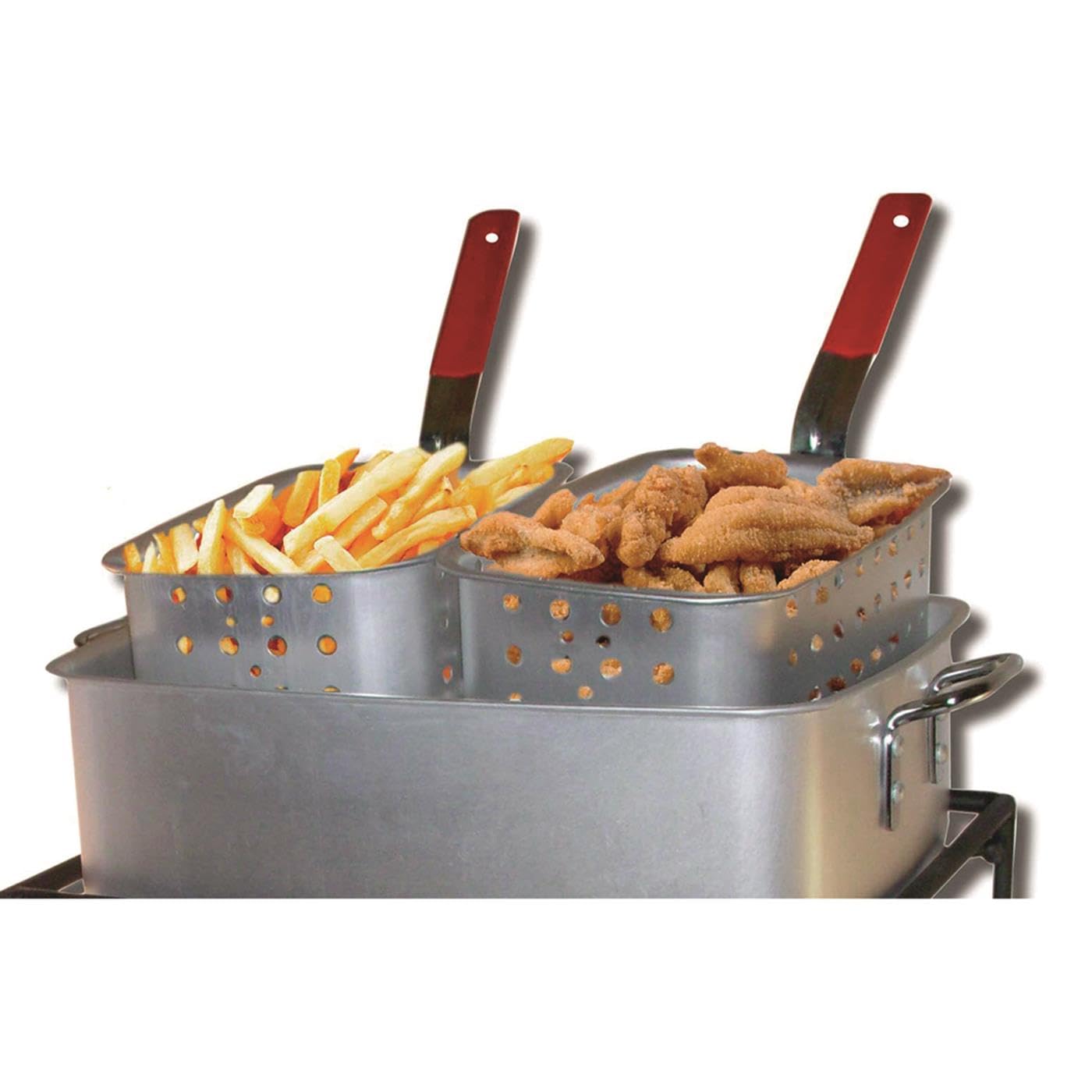 King Kooker 1618 16-Inch Propane Outdoor Cooker with Aluminum Pan & 2 Frying Baskets - Portable Gas Burner for Camping, Tailgating, Backyard BBQs, and Outdoor Cooking