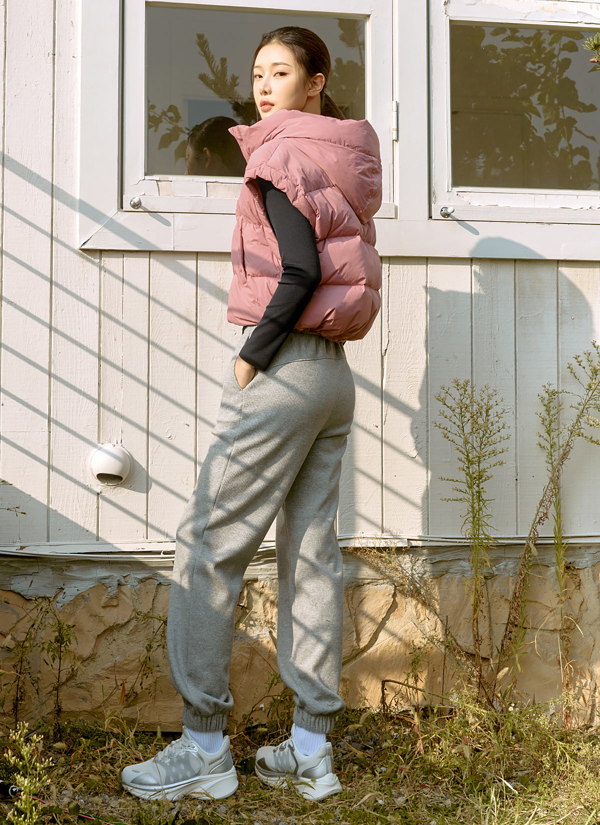 Women's Peach Ribbed Jogger Pants - Soft Stretchy Lounge Pants for Yoga, Running & Casual Wear