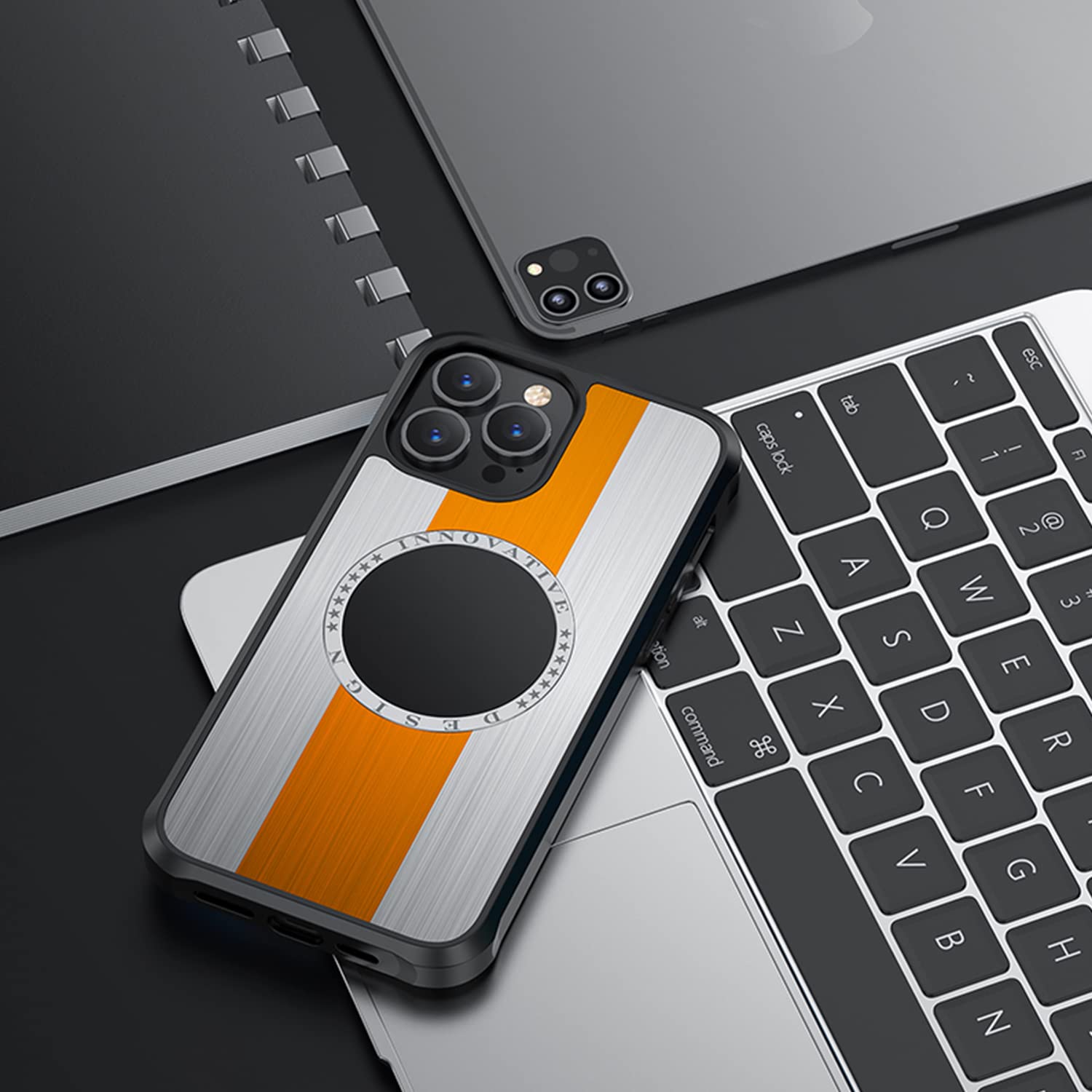 Omio Magnetic Case for iPhone 13 Pro Max - Military Grade Protection with Aluminum Alloy & Soft Silicone Edge | MagSafe Compatible Shockproof Cover | Perfect for Work, Travel & Outdoor Activities