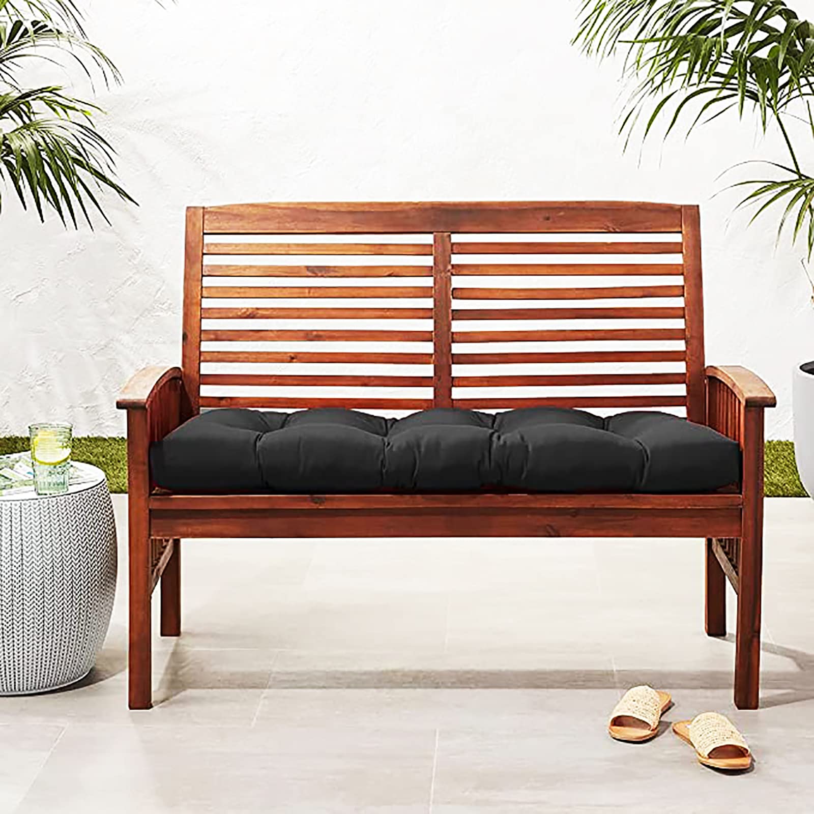 Premium Indoor/Outdoor Bench Cushions - Waterproof Patio Furniture Seat Cushions for Garden Benches, Swings & Loungers - Comfortable Cotton Cushion Set for Outdoor Relaxation (Perfect for Backyard, Deck, Porch & Poolside Use)