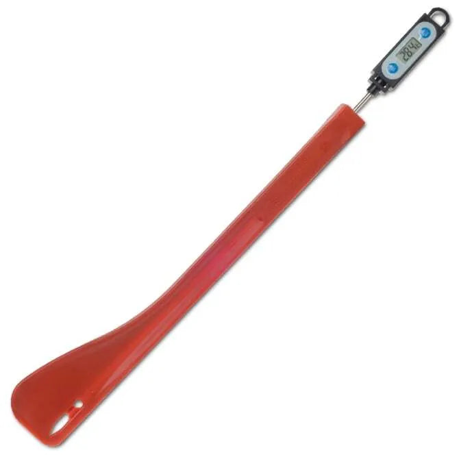 Exoglass Spatula with Built-in Thermometer - High Heat Resistant Cooking Utensil for Baking, Candy Making & Kitchen Use
