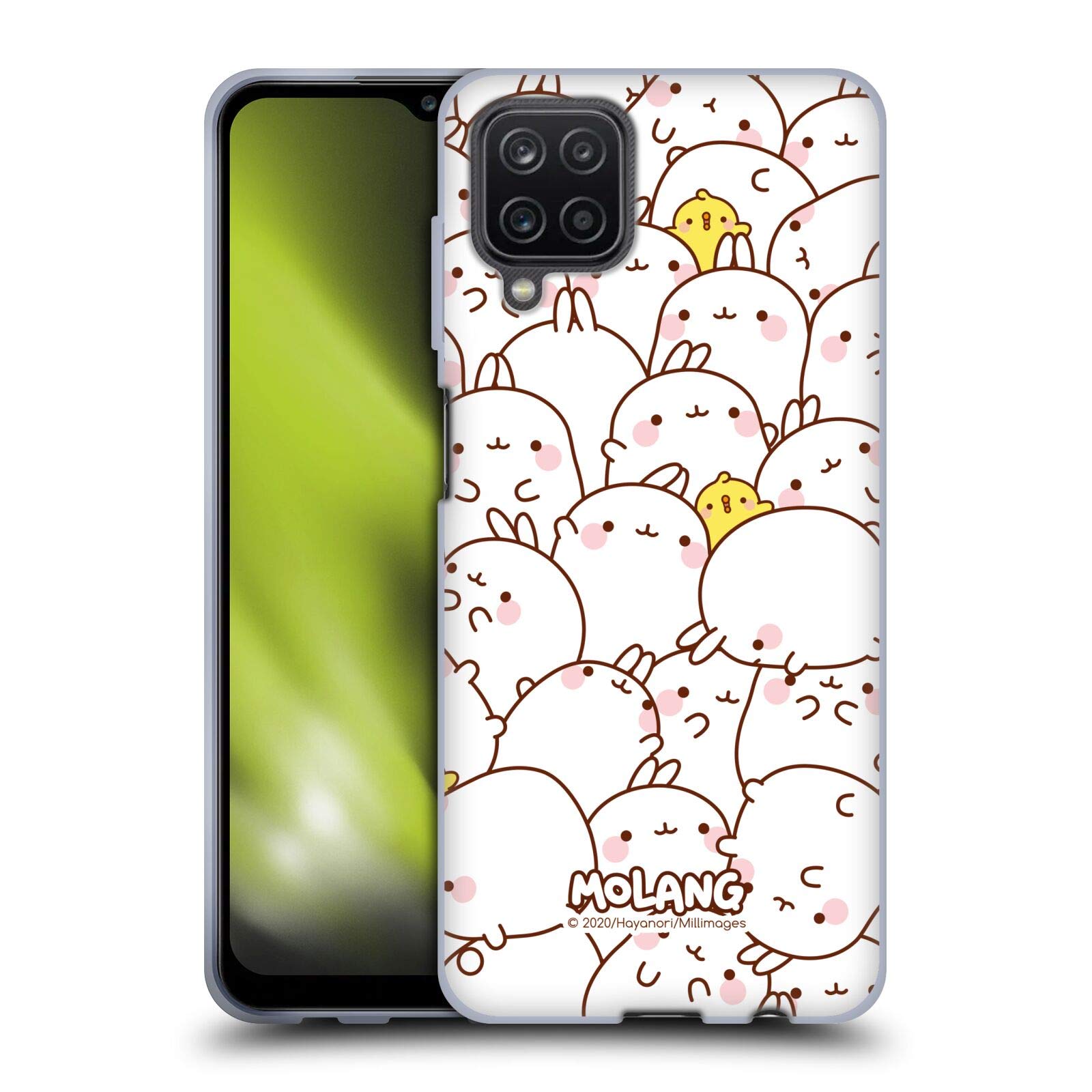 Molang & Piu Piu Soft Gel Case for Samsung Galaxy A12 (2020) - Officially Licensed by Head Case Designs, Durable Protection with Unlimited Pattern, Perfect for Everyday Use & Travel