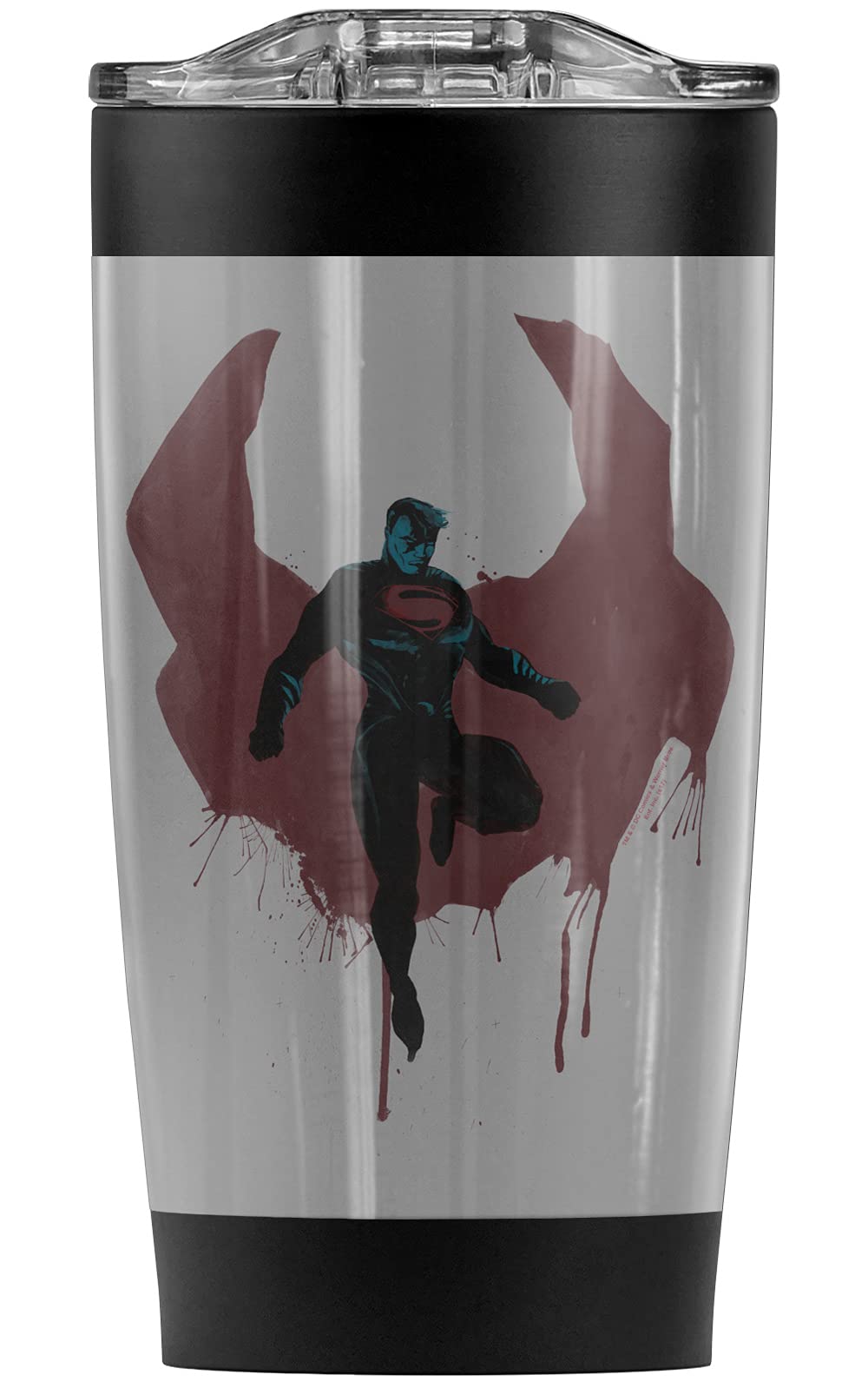 Superman Man of Steel Stainless Steel Tumbler 20oz - Vacuum Insulated Coffee Travel Mug with Leakproof Lid | Double Wall Insulation for Hot & Cold Drinks | Perfect for Office, Gym, Camping & Road Trips