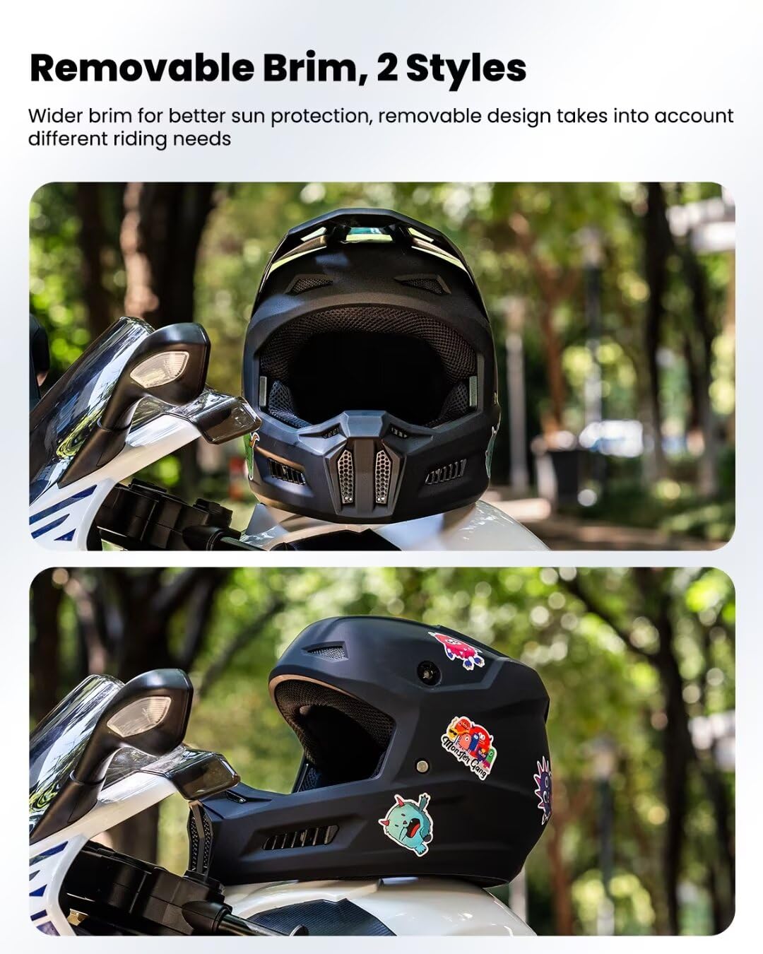 **ILM Youth Dirt Bike Helmet DOT Certified - Kids ATV Motocross BMX Off-Road Motorcycle Helmet with Goggles, Gloves & Mask (Model MT601Y-Stickers) - Perfect for Trail Riding, Motocross & Off-Road Adventures**