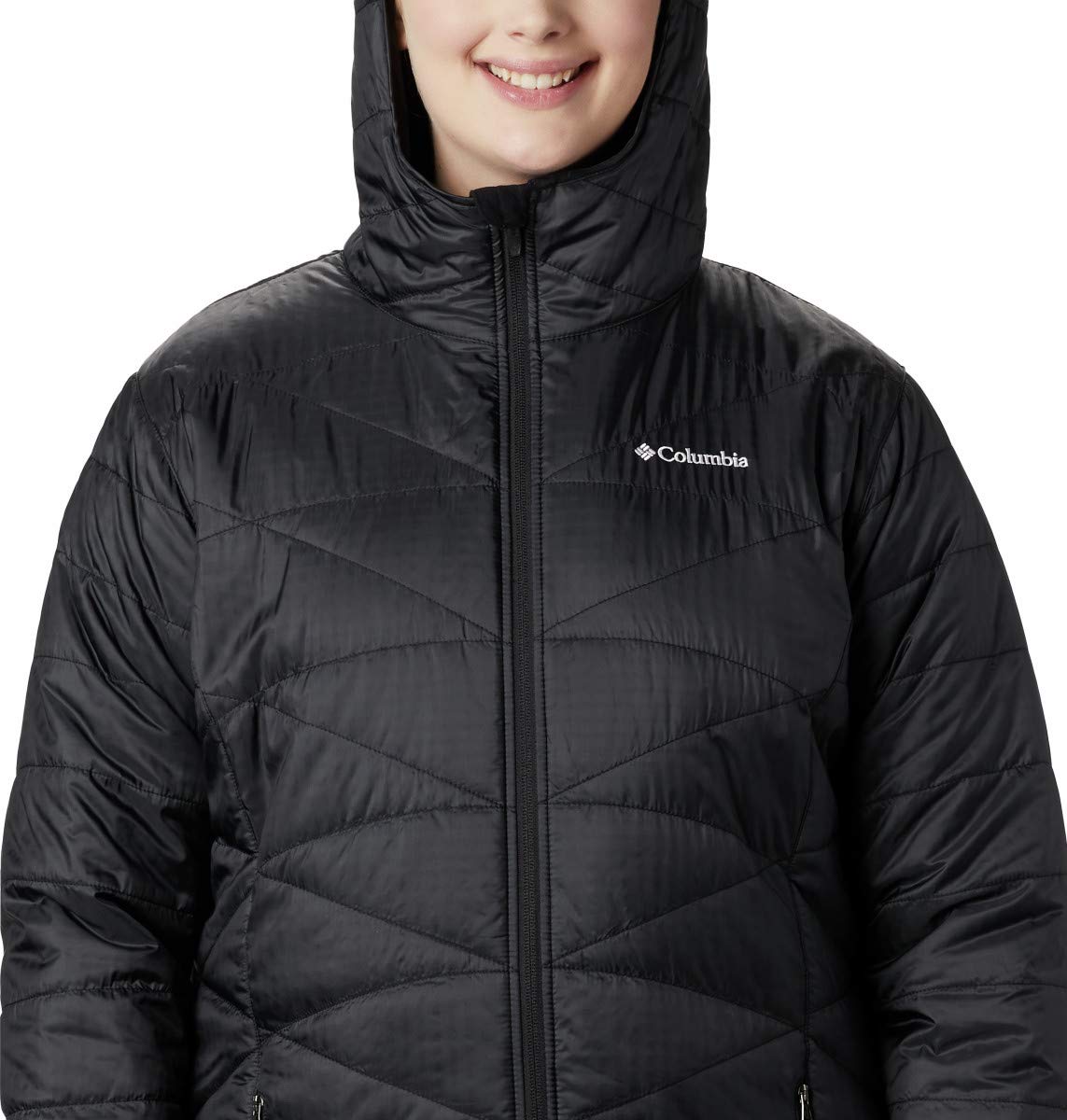 Columbia Women's Mighty Lite Hooded Jacket - Lightweight Water-Resistant Fleece for Hiking, Camping & Outdoor Activities