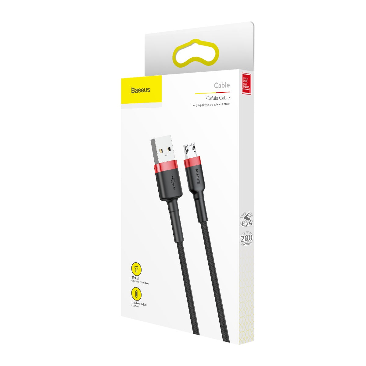 Baseus 2M Micro USB Cable (1.5A Fast Charging) - Durable Cafule Series Charging Cord for Android Phones, Tablets & Power Banks | Perfect for Home, Office & Travel Use