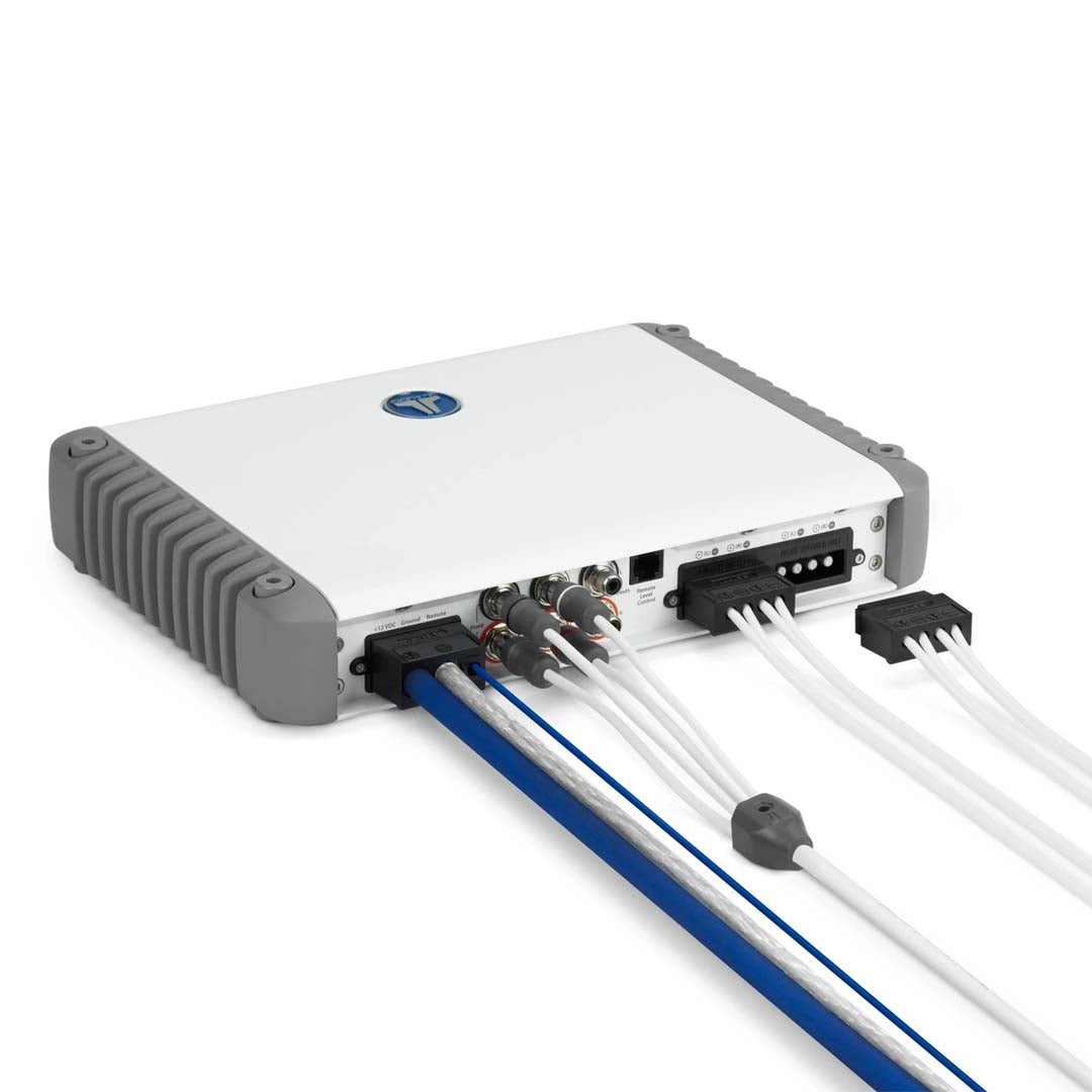 JL Audio MHD600/4 24V 4-Channel Marine Amplifier - M Series Class D Full Range Power Amp for 24V Boat Audio Systems | Perfect for Marine Stereo Upgrades & Watercraft Sound Enhancement