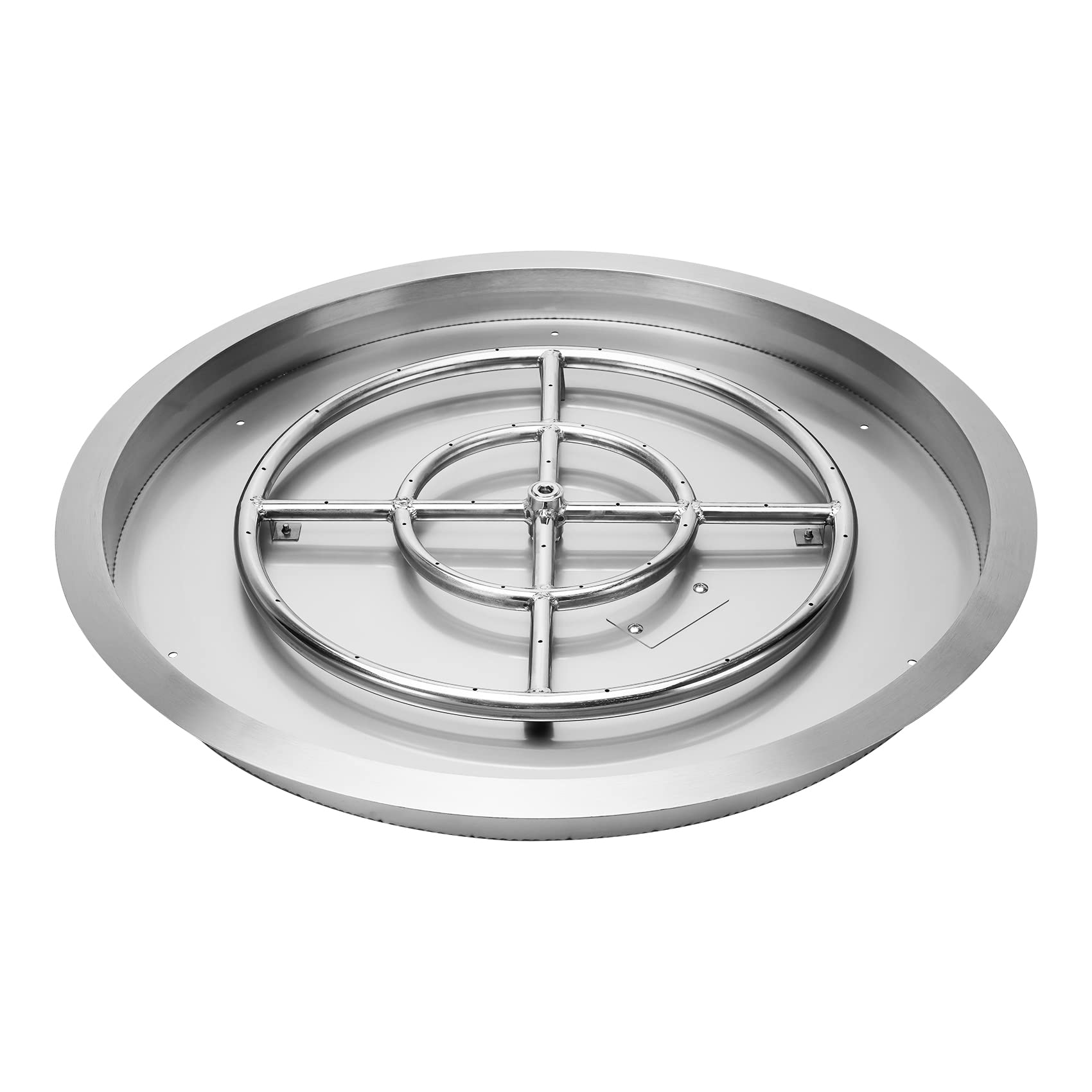 Stanbroil 31 Inch Round Fire Pit Pan Burner - 304 Stainless Steel Drop-in Insert for Propane & Natural Gas - 296,000 BTU Max - Perfect for DIY Fire Pit Tables, Outdoor Patios, Backyards & Camping