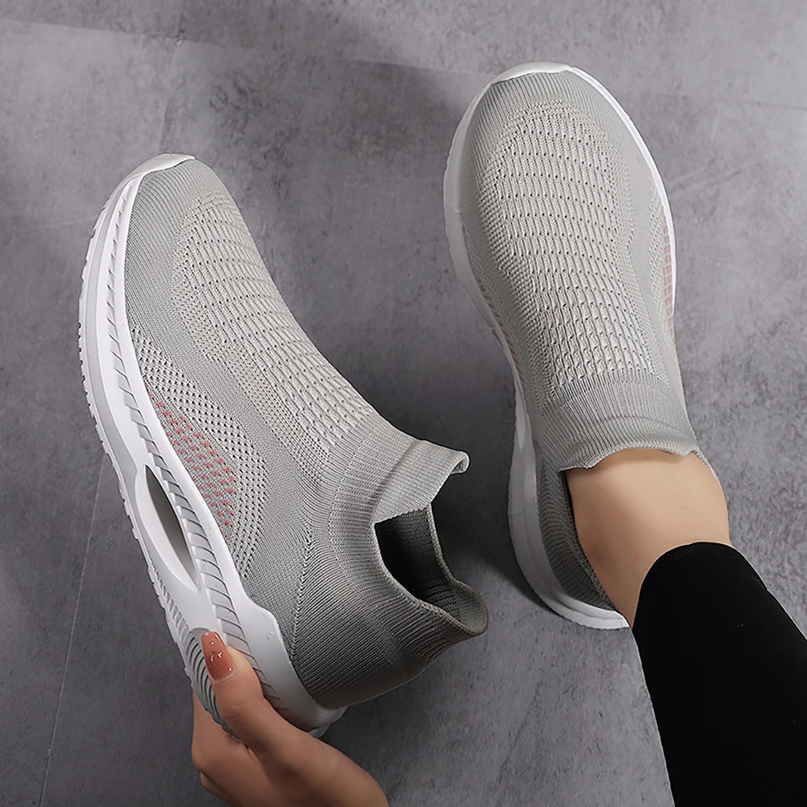 Women's Lightweight Breathable Walking Shoes - Fly Knit Running Sneakers for Women - Comfortable & Versatile Athletic Shoes for Walking, Jogging, Gym & Daily Wear