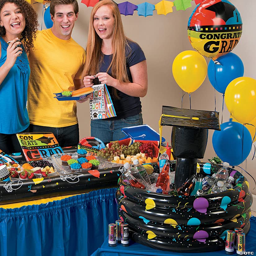 Graduation Inflatable Party Cooler - 72 Can Capacity, Insulated Beverage Cooler for Outdoor Parties, Beach & BBQ - Perfect Graduation Party Supplies for College & High School Grads