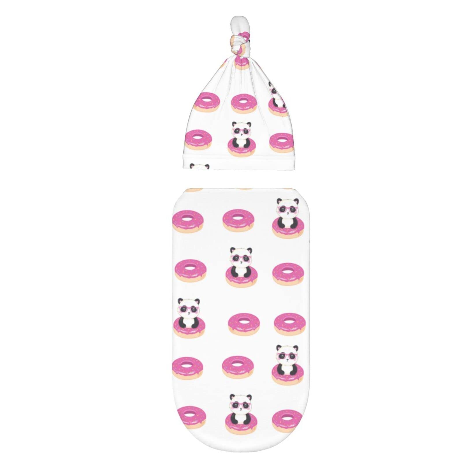 Soft Cartoon Panda Baby Swaddle Blankets & Beanie Hat Set - Newborn Receiving Wrap for Infant Boys & Girls | Perfect Baby Shower Gift for Cozy Sleep & Snuggles