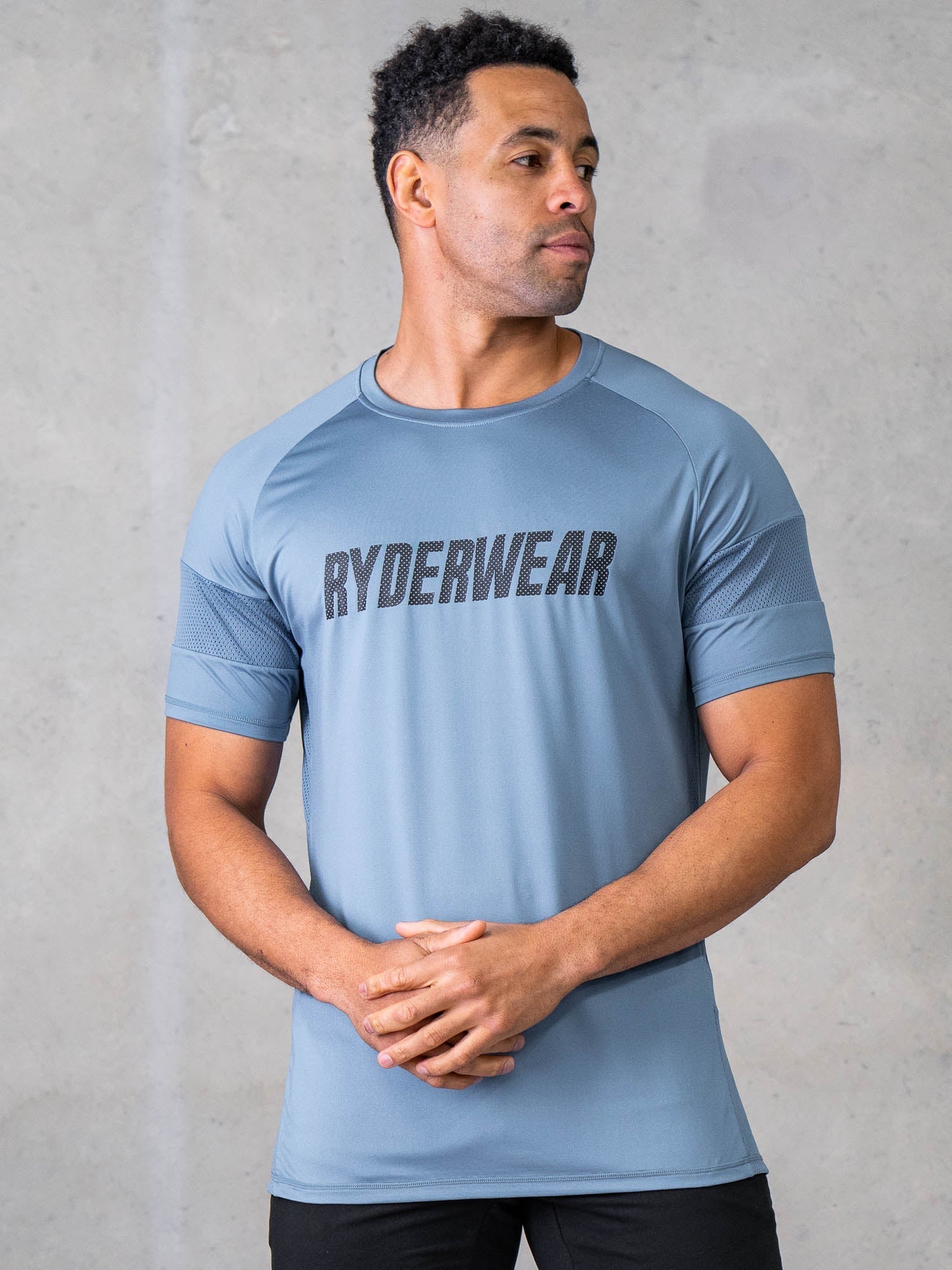 Premium Flex Mesh T-Shirt for Men - Breathable & Comfortable Indigo Blue Tee - Perfect for Gym, Running & Casual Wear