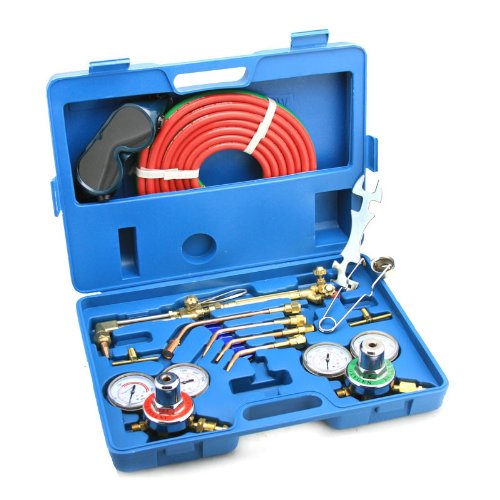 VICTOR TYPE WELDING KIT - Professional Gas Welding Torch Set with Regulator, Hoses & Tips - Perfect for Metal Fabrication, HVAC Repair & DIY Welding Projects