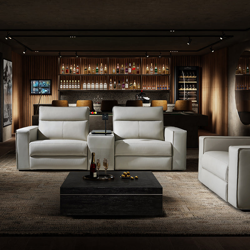 EliteNest Smart Reclining Theater Sofa with Built-in Bluetooth Speakers - Luxury Home Theater Seating for Movie Nights & Gaming Setup