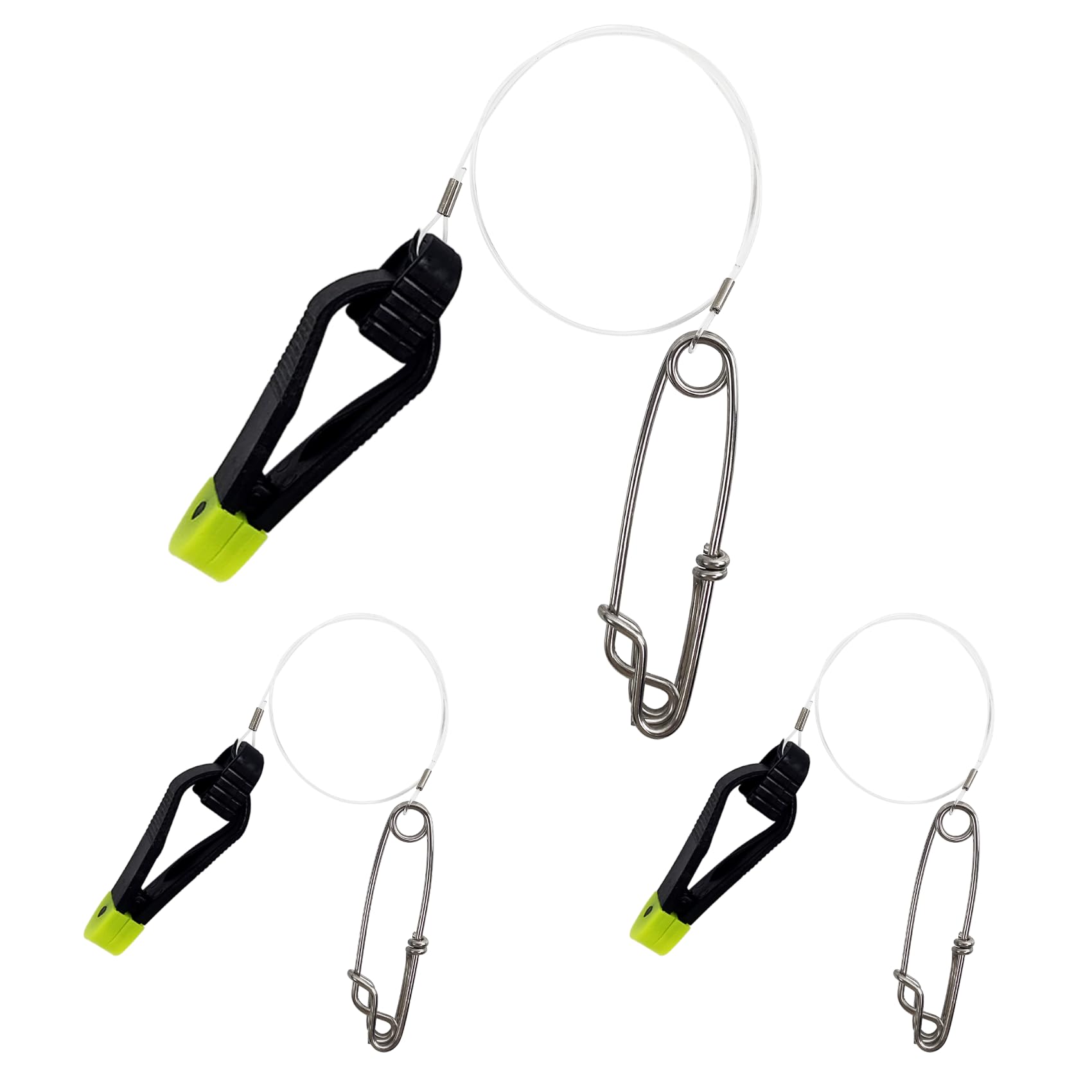 Heavy Duty Downrigger Line Release Clips with 18-Inch Leader & Snap - Weight Release Clips for Planer Board Downrigger Trolling - Perfect for Offshore Fishing, Saltwater & Freshwater Angling