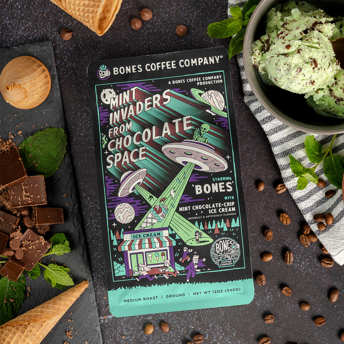 Mint Invaders Chocolate Candy - 12oz Bag of Delicious Mint-Flavored Treats | Perfect for Halloween, Parties, Gifts & Movie Nights