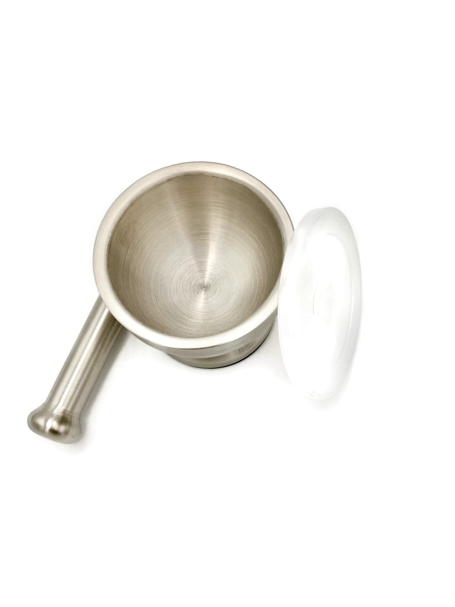 Premium Stainless Steel Mortar and Pestle Set with Silicone Lid - Spice Grinder, Pill Crusher & Coffee Grinder - Perfect for Kitchen, Pharmacy & Herbal Use