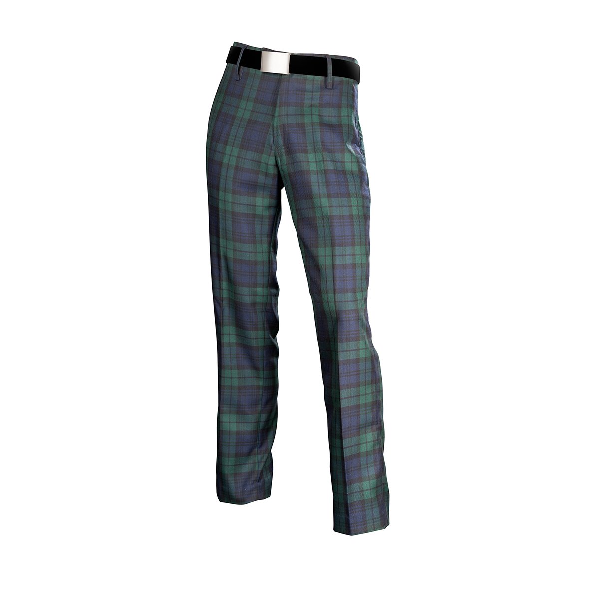 Polyviscose Tartan Trew Pants - Black Watch Plaid High Waisted Pants with Secure Button Closure for Women | Plus Size Options | Perfect for Office Wear, Casual Outfits & Scottish Themed Events