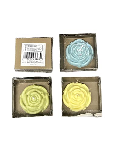 3-Piece Unscented Flat Rose Floating Candles - Elegant Wedding Decor, Mother’s Day Party Favors & Romantic Home Decor (3 PC Assortment) - Perfect for Centerpieces, Bathtub Relaxation & Special Occasions