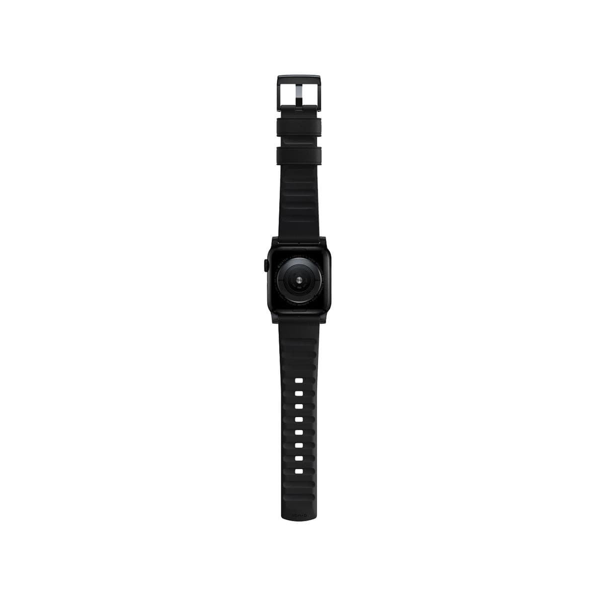 Nomad Active Band Pro 45mm / 49mm - Black Hard Case with Black Leather Strap for Apple Watch - Durable & Stylish Smartwatch Band for Workouts, Running & Everyday Wear