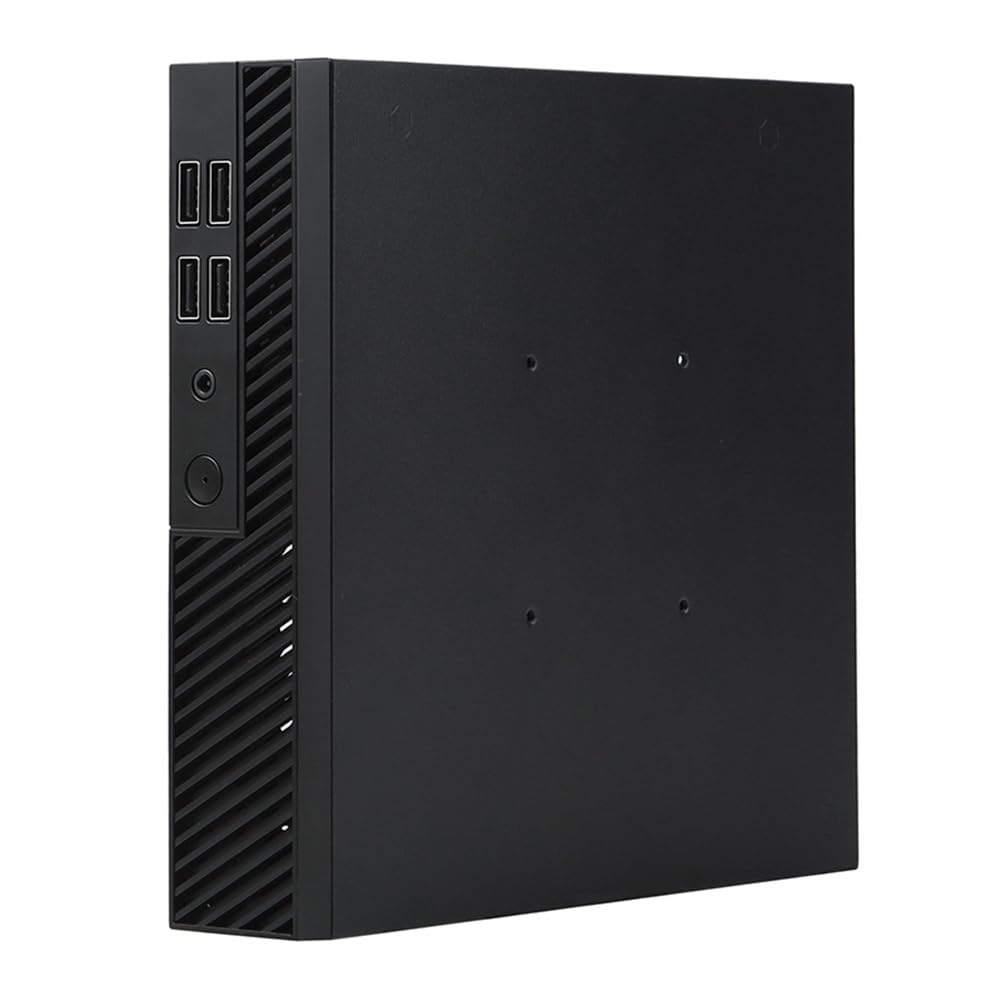 Qutsvosh Slim Half-Height Desktop Computer Case with USB 2.0 Ports & Adjustable Feet - Perfect for Home Office, Gaming PC, and Compact Workstation Builds