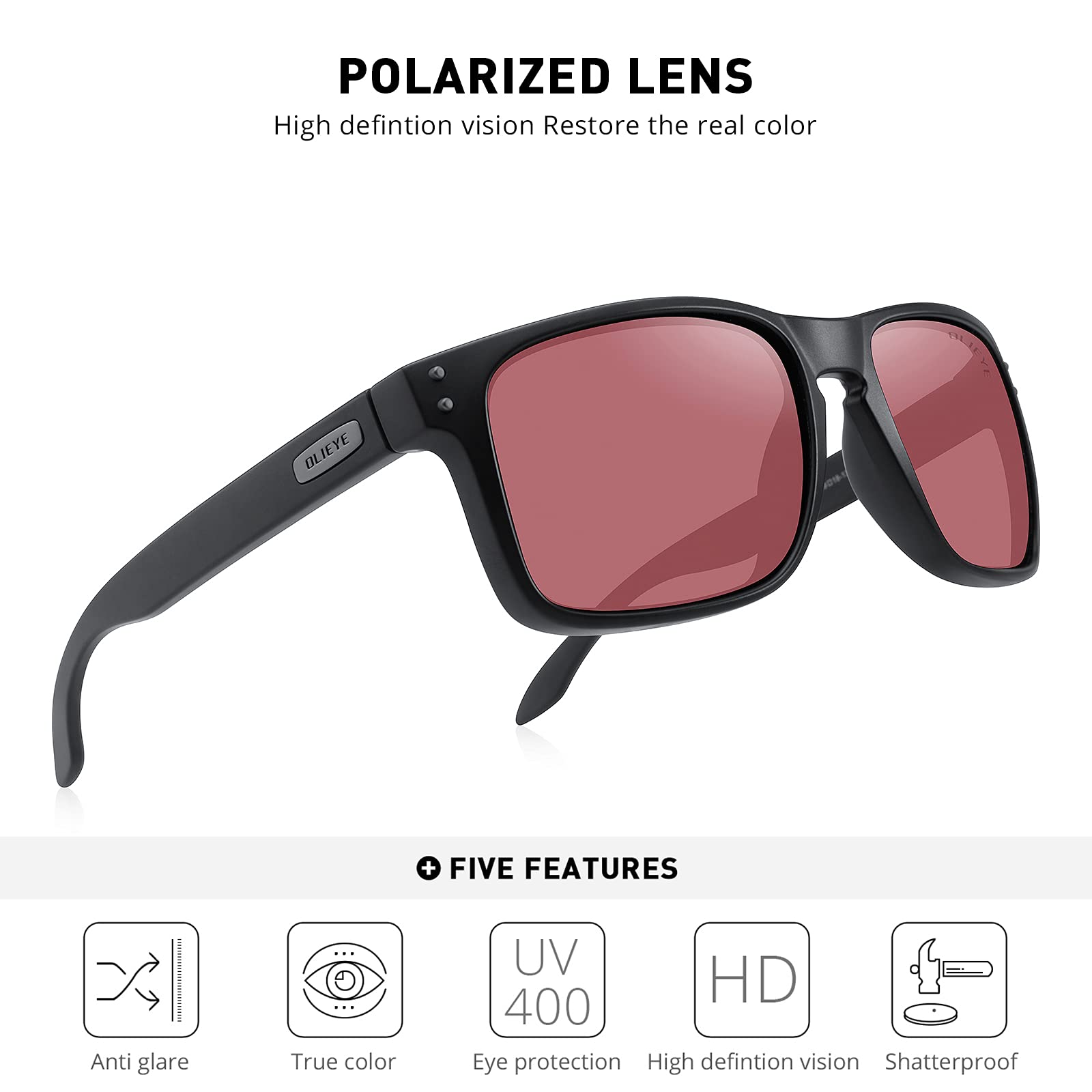 Men's Polarized Sports Sunglasses for Fishing & Outdoor Activities - Lightweight Flexible Frame UV Protection - Perfect for Running, Cycling, Hiking & Water Sports
