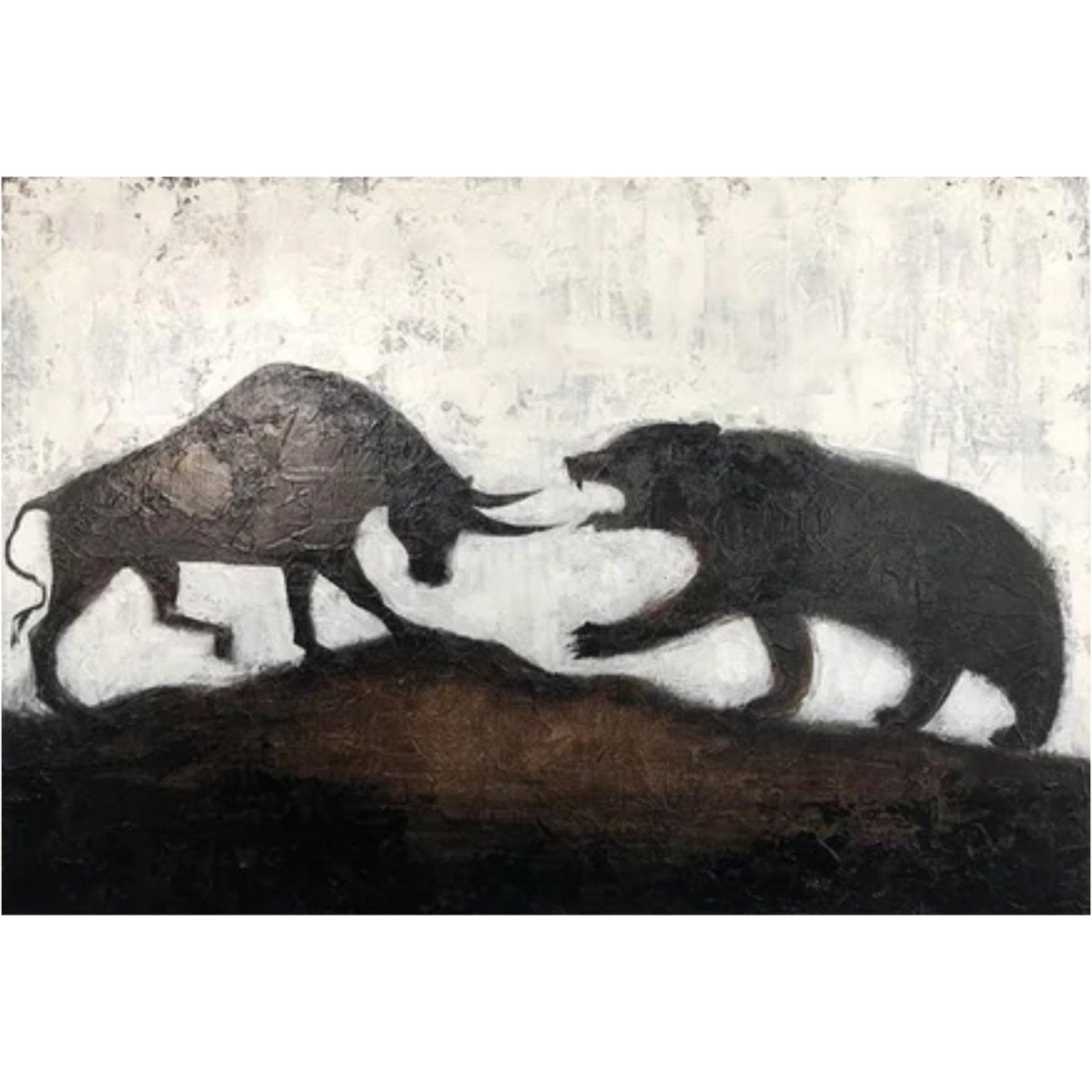 Bull vs Bear Wall Art - Inspirational Financial Motivational Poster for Office & Home Decor - Perfect for Stock Traders, Investors & Finance Enthusiasts