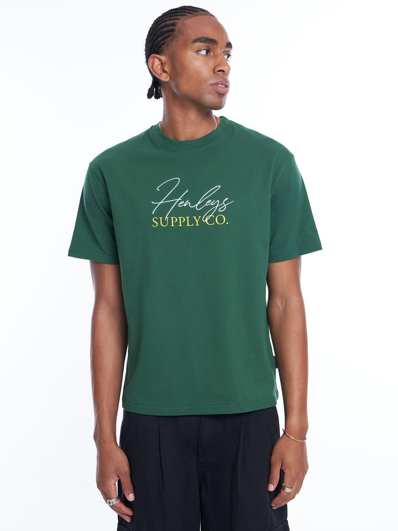 HENLEYS Men's Premium Green Cotton T-Shirt - Soft & Comfortable Casual Tee for Everyday Wear, Gym, and Outdoor Activities