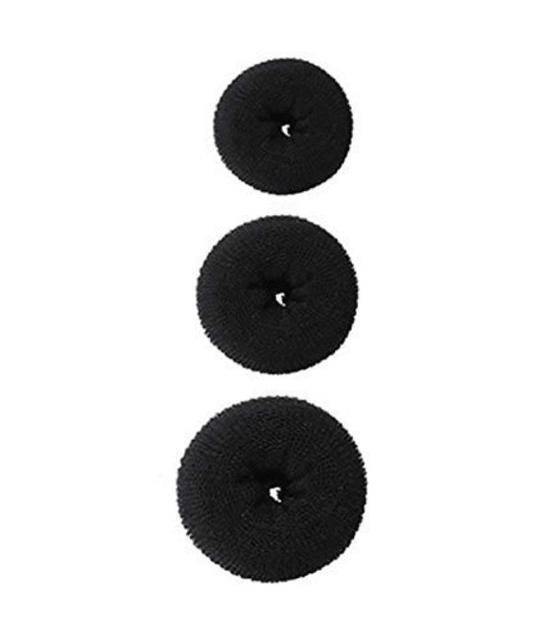 Anup Torda Hair Donut for Bun Making - 3 Pack Black - Perfect for Styling & Parties