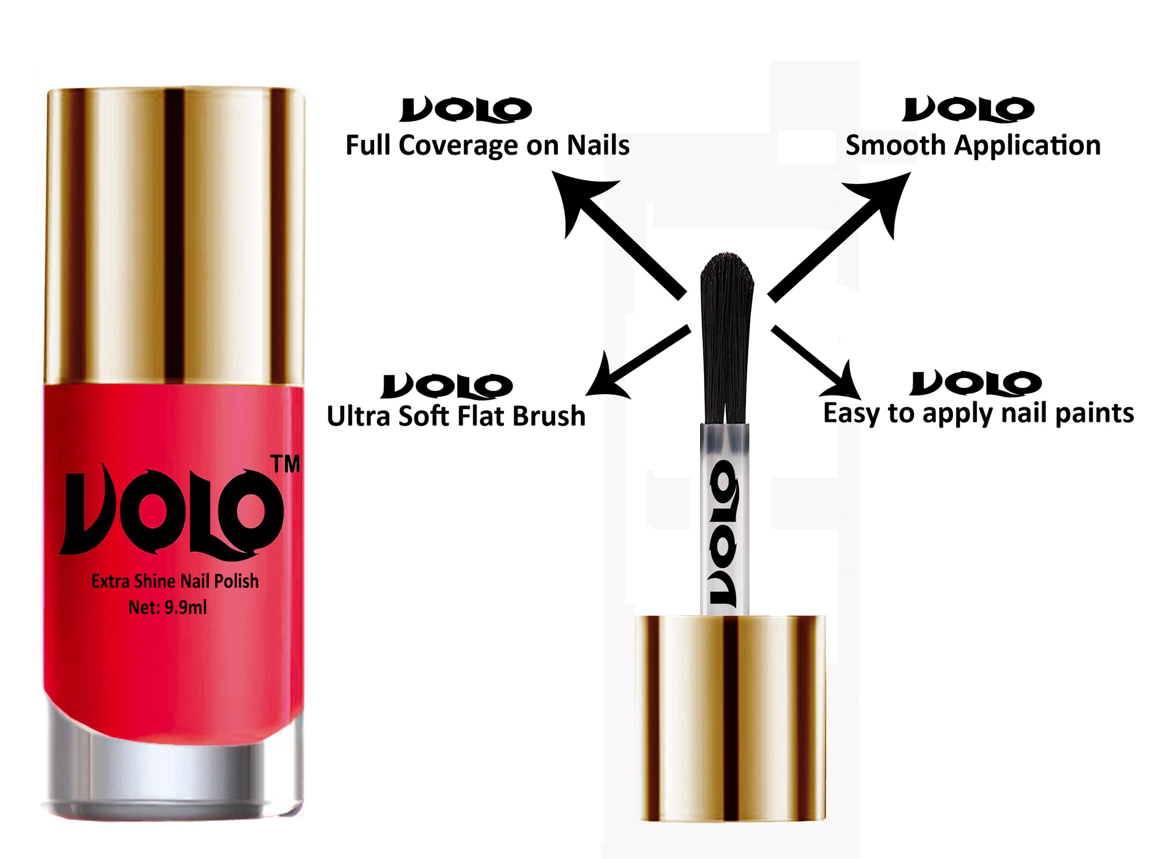 VOLO Luxury Super Shine Nail Polish Set - 12 Vibrant Long Lasting Colors for Manicure & Pedicure | Perfect for Salon, Home Use, Parties & Gifts