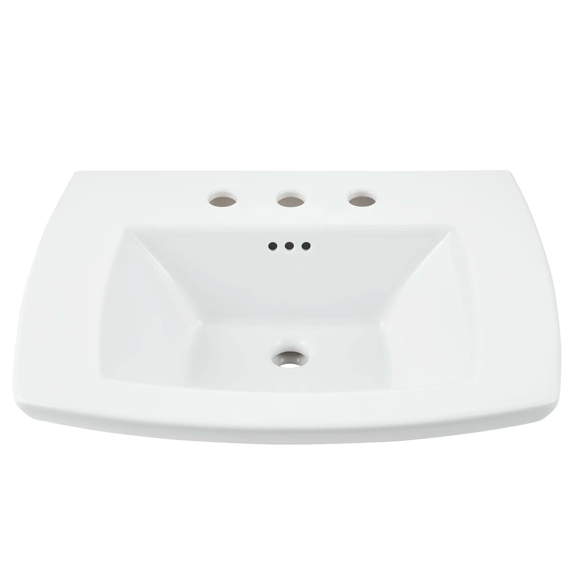 8 Inch Widespread Pedestal Bathroom Sink Top - Modern Vanity Basin for Powder Room & Guest Bath | Durable Porcelain Design with Easy Installation