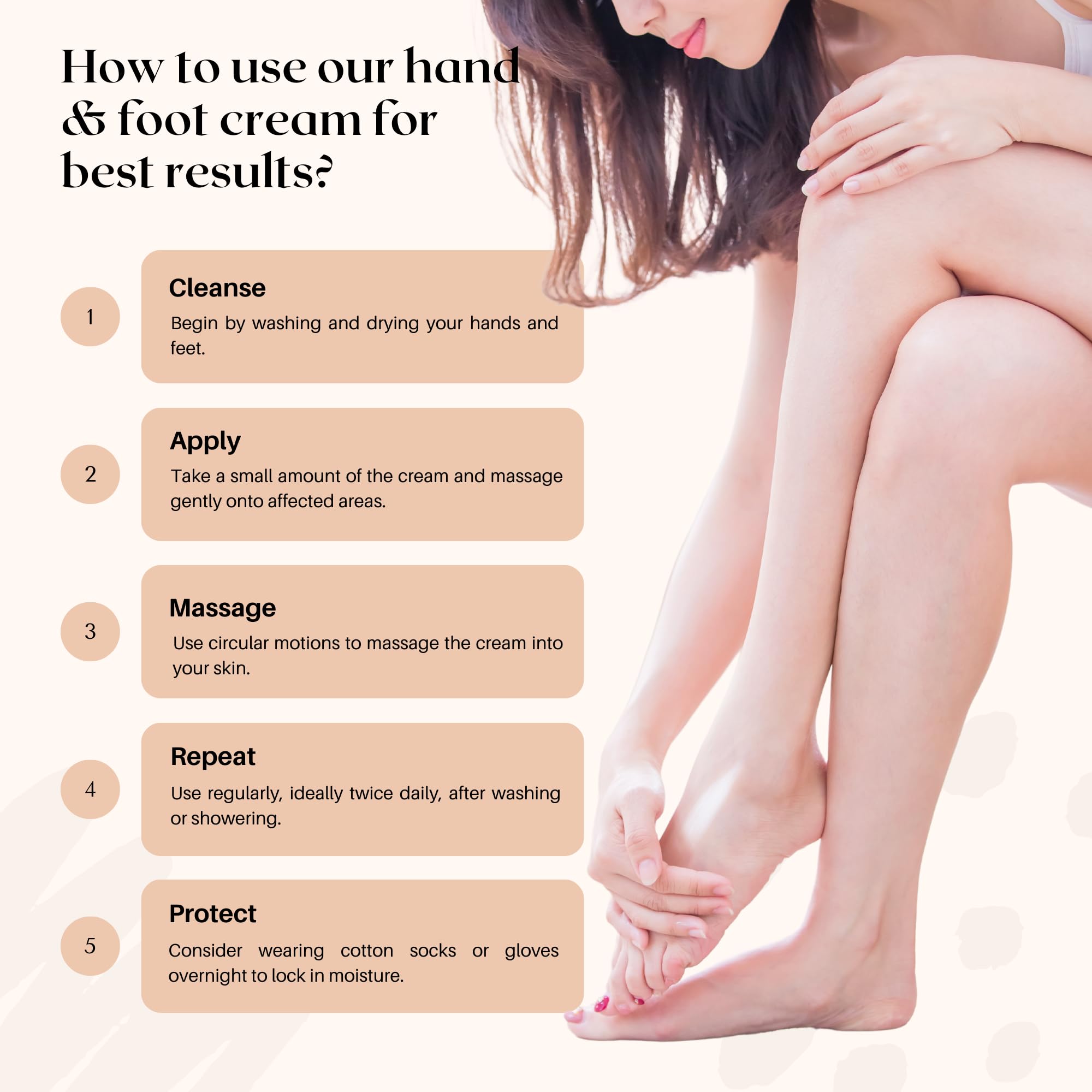 Vitali-Chi Hand & Foot Cream for Dry Cracked Heels - Moisturizing Treatment for Fungal Infections & Verrucae - 100ml - Perfect for Daily Foot Care & Cracked Heel Repair