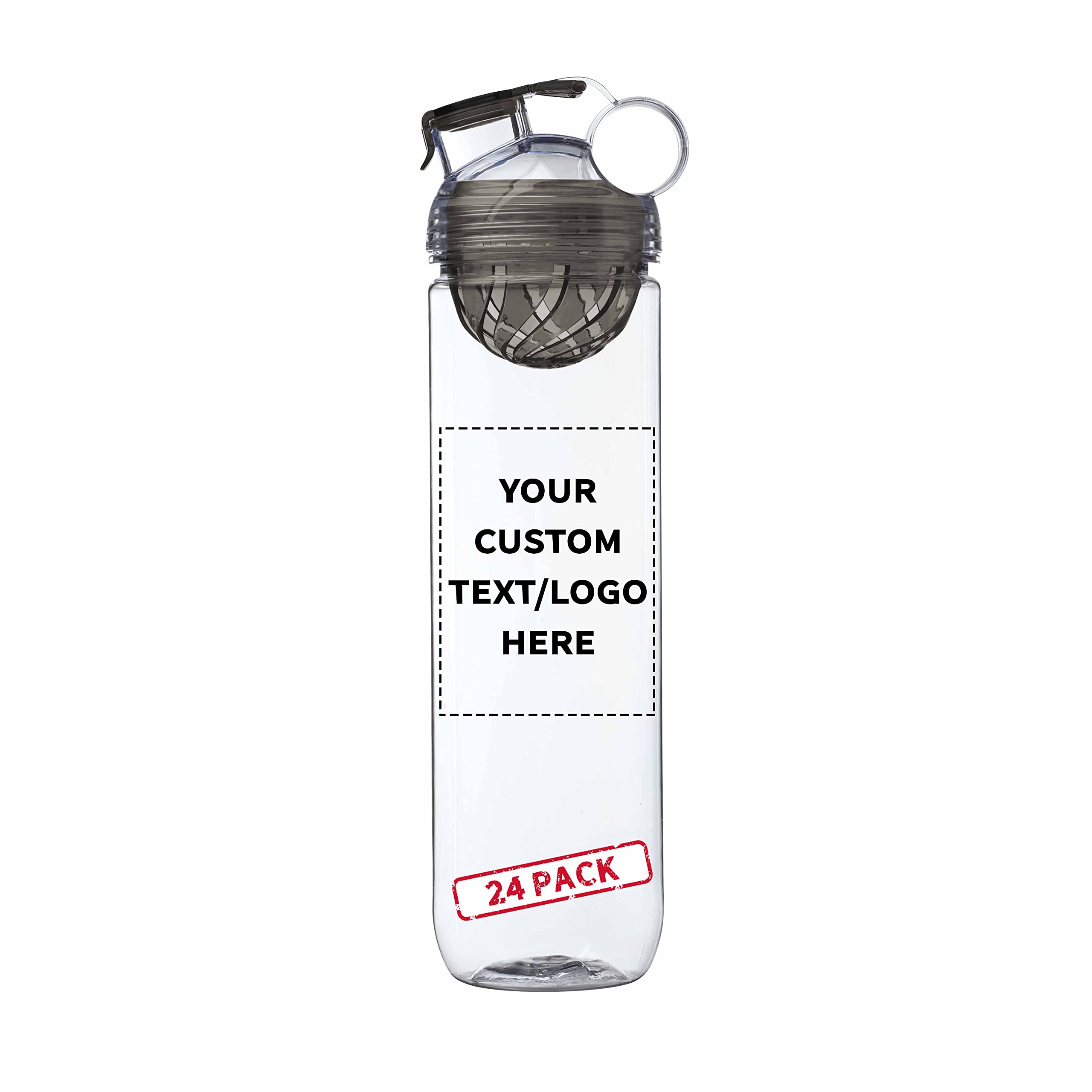 24 Pack Gridiron Infuser Water Bottles Set - 27oz BPA-Free Sports Bottles with Screw-On Flip-Top Lid, Leakproof & Customizable (Text/Logo) - Perfect for Gym, Hiking, Team Sports & Outdoor Activities