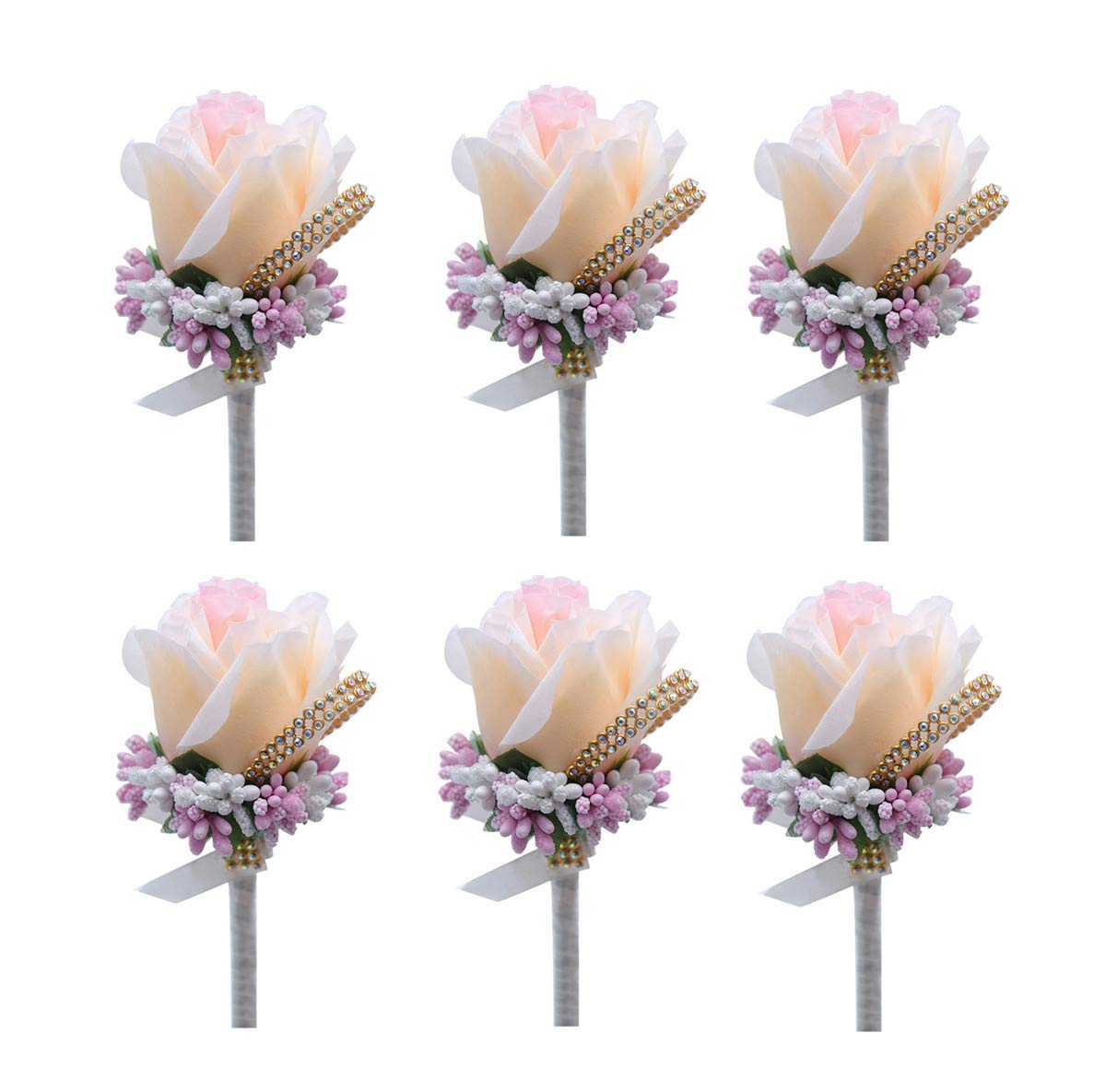 Elegant Rose Boutonniere for Groom & Groomsmen - Wedding, Prom, Party Corsage Flower Brooch - Perfect for Formal Events & Special Occasions