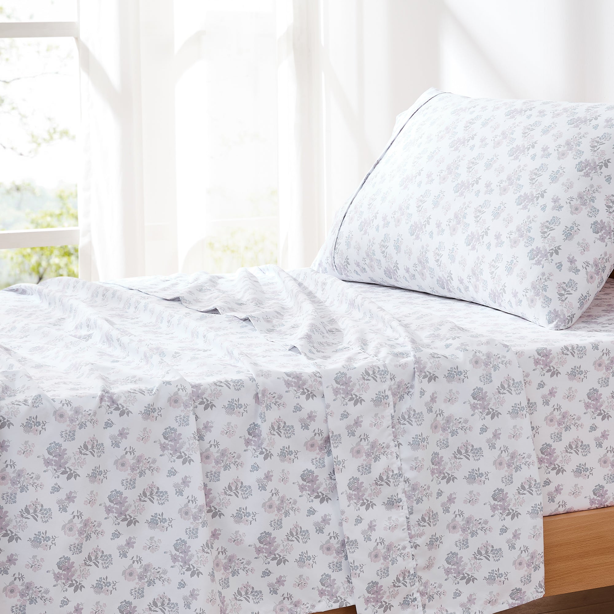 Premium Suzette Sheet Set - Soft & Breathable 100% Cotton Bed Sheets - Queen Size, 4-Piece Set for Ultimate Comfort - Perfect for Home, Hotel, and Guest Room Use