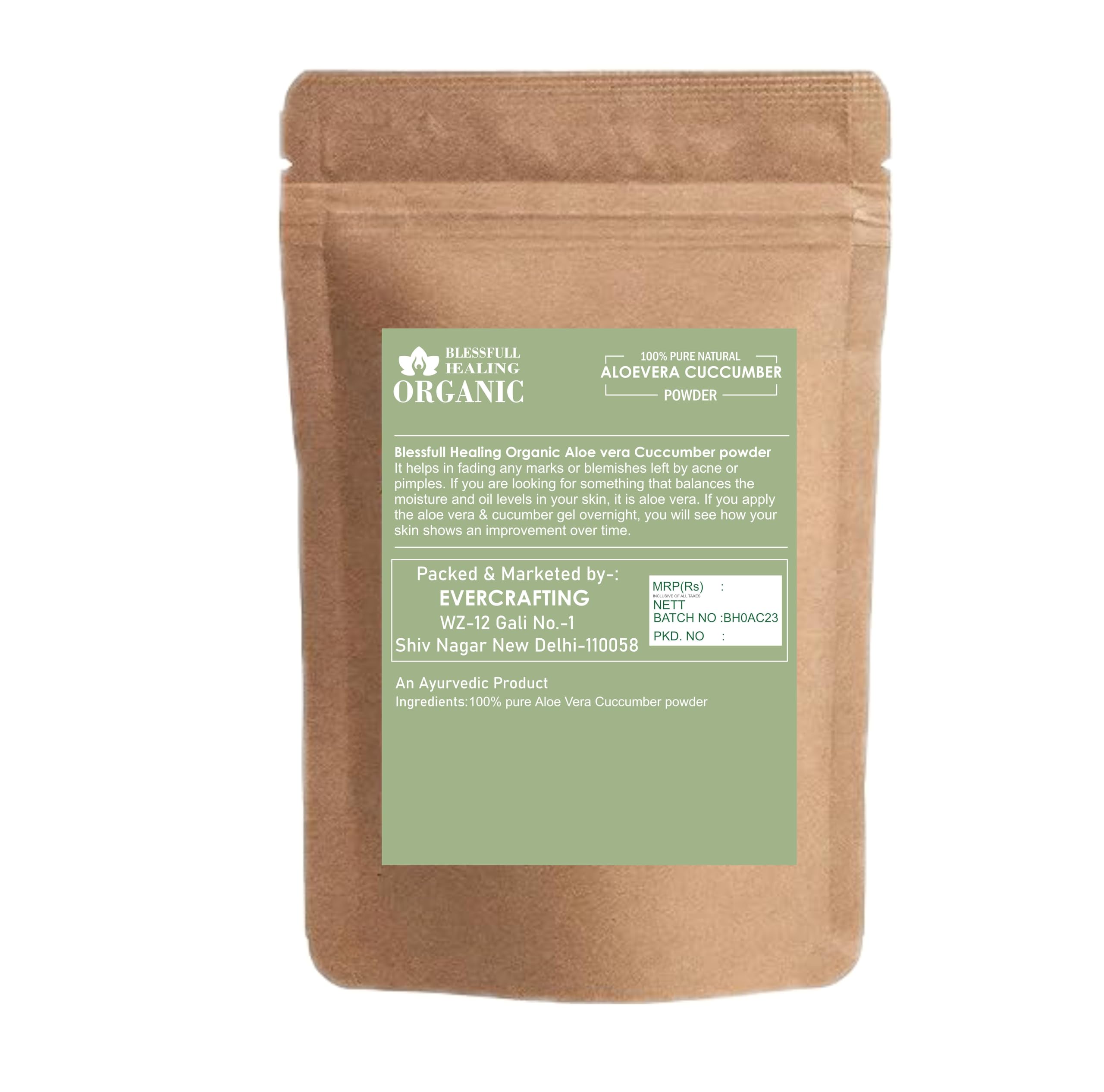 Premium 100% Pure Natural Aloe Vera Cucumber Powder for Skin Care & Hair Growth - 100g (3.52 oz) | Organic Face Mask, DIY Beauty Recipes, Sunburn Relief & Hydration