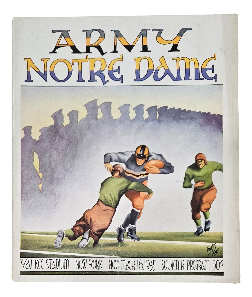 Notre Dame vs Army 1935 Official Football Game Program - Vintage College Football Collectible for Fans and Memorabilia Enthusiasts