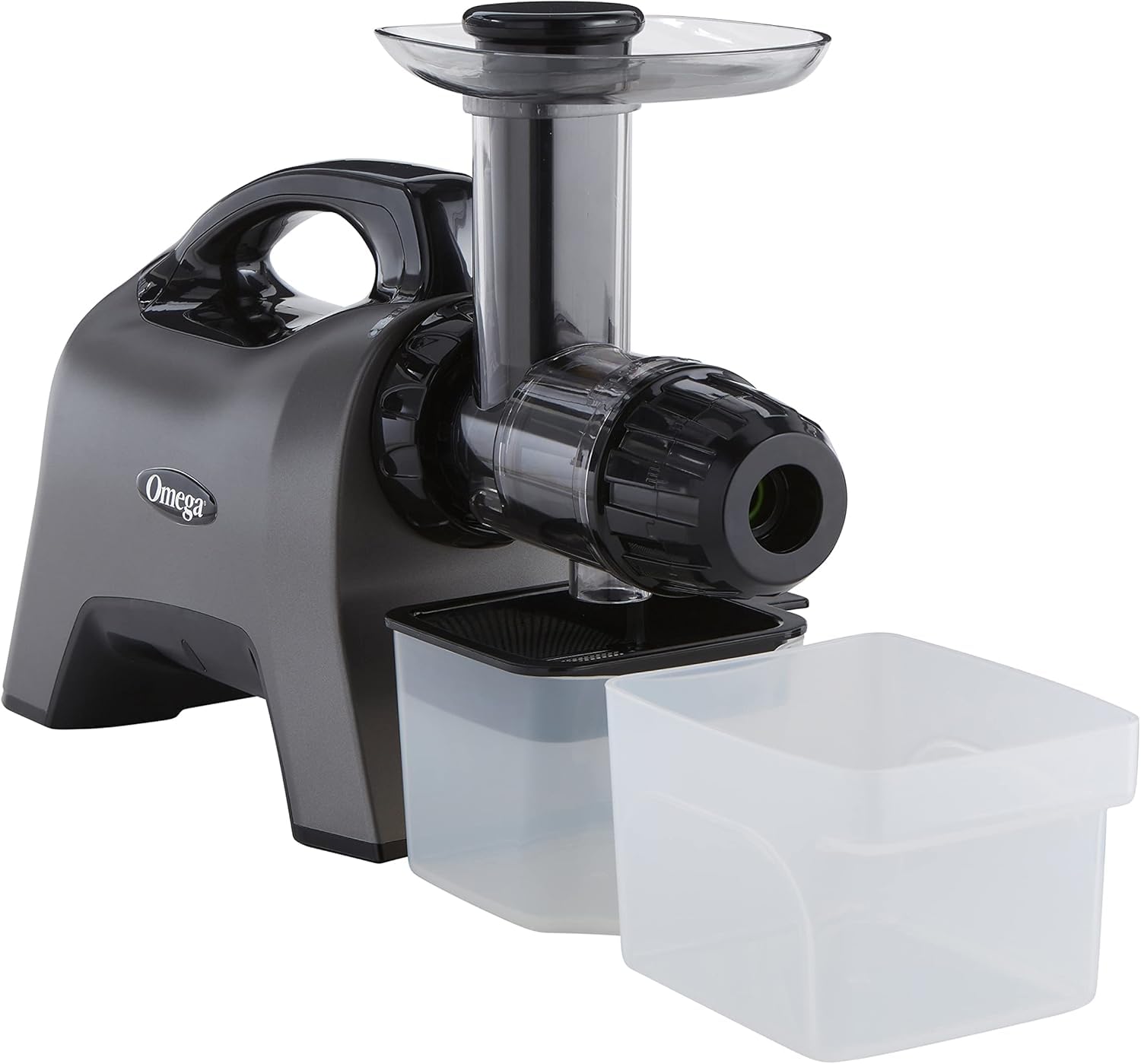 Omega Celery Juicer and Nutrition System - 200W Masticating Cold Press Juicer Machine with Adjustable Dial for Celery, Fruits & Vegetables - Perfect for Healthy Juicing at Home, Gym or Office (Silver)