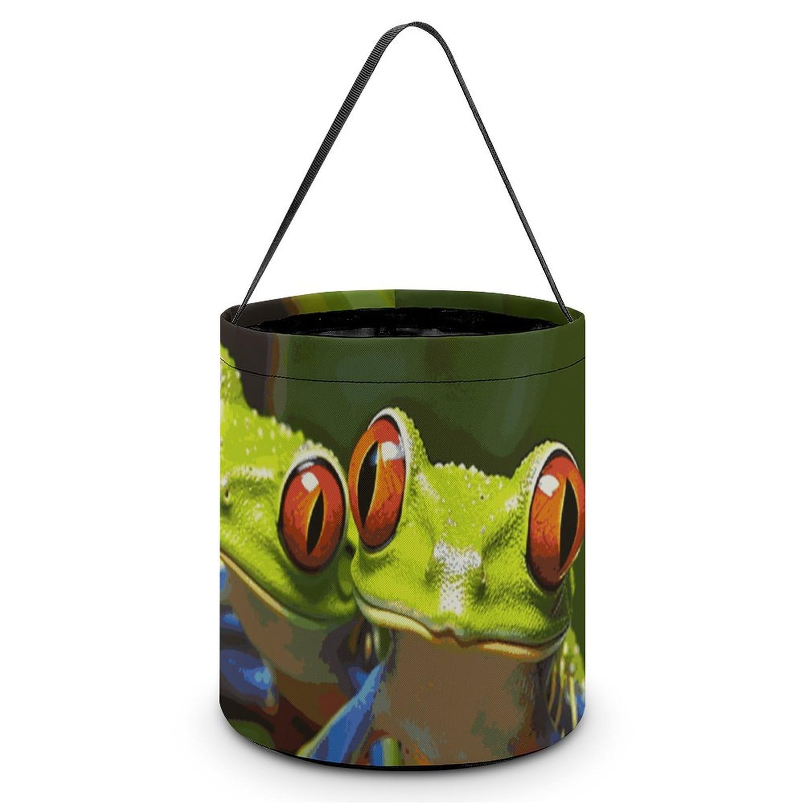 Halloween Tote Bags Large - Red Eyed Tree Frog Trick or Treat Candy Bucket for Kids & Adults - Perfect for Halloween Parties, Trick-or-Treating & Candy Collection