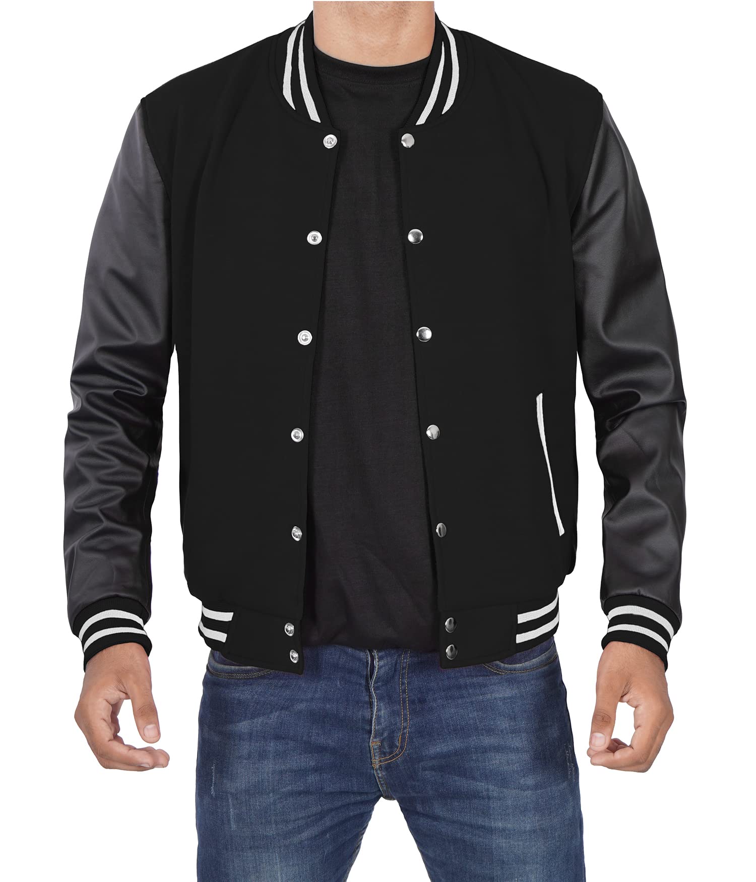 Decrum Men's Varsity Jacket - Stylish High School Baseball Jacket for Casual Wear & Street Fashion | Perfect for School, Dating, and Everyday Outfits
