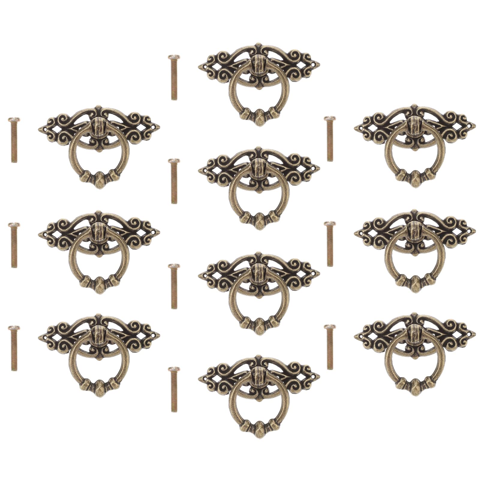 Vintage Kitchen Cabinet Handles - 10pcs Antique Drawer Pulls Knobs for Cupboard, Dresser, Wardrobe - Perfect for Home Renovation & DIY Furniture Upgrade