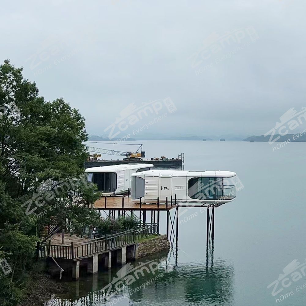 Modern Prefab Tiny House with Spacious Balcony | Zcamp P5 Portable Cabin for Backyard, Vacation & Off-Grid Living | Prefabricated Modular Home for Tiny House Living, Airbnb Rental & Outdoor Retreat