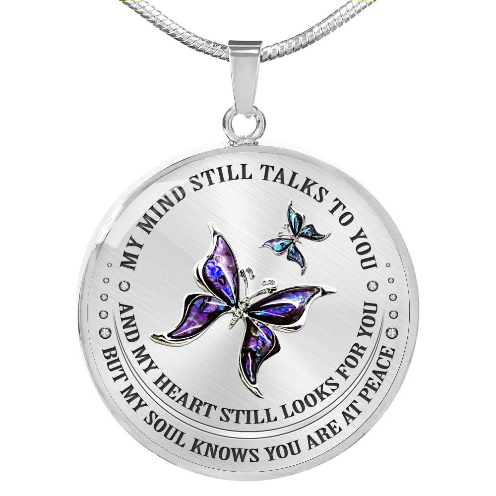 Memorial Necklace for Loved Ones - Butterfly Pendant with 
