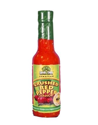 Spur Tree Crushed Red Pepper Hot Sauce - Authentic Jamaican Flavor, Gluten-Free & Vegan - Perfect for Jerk Chicken, Tacos, and Grilled Meats
