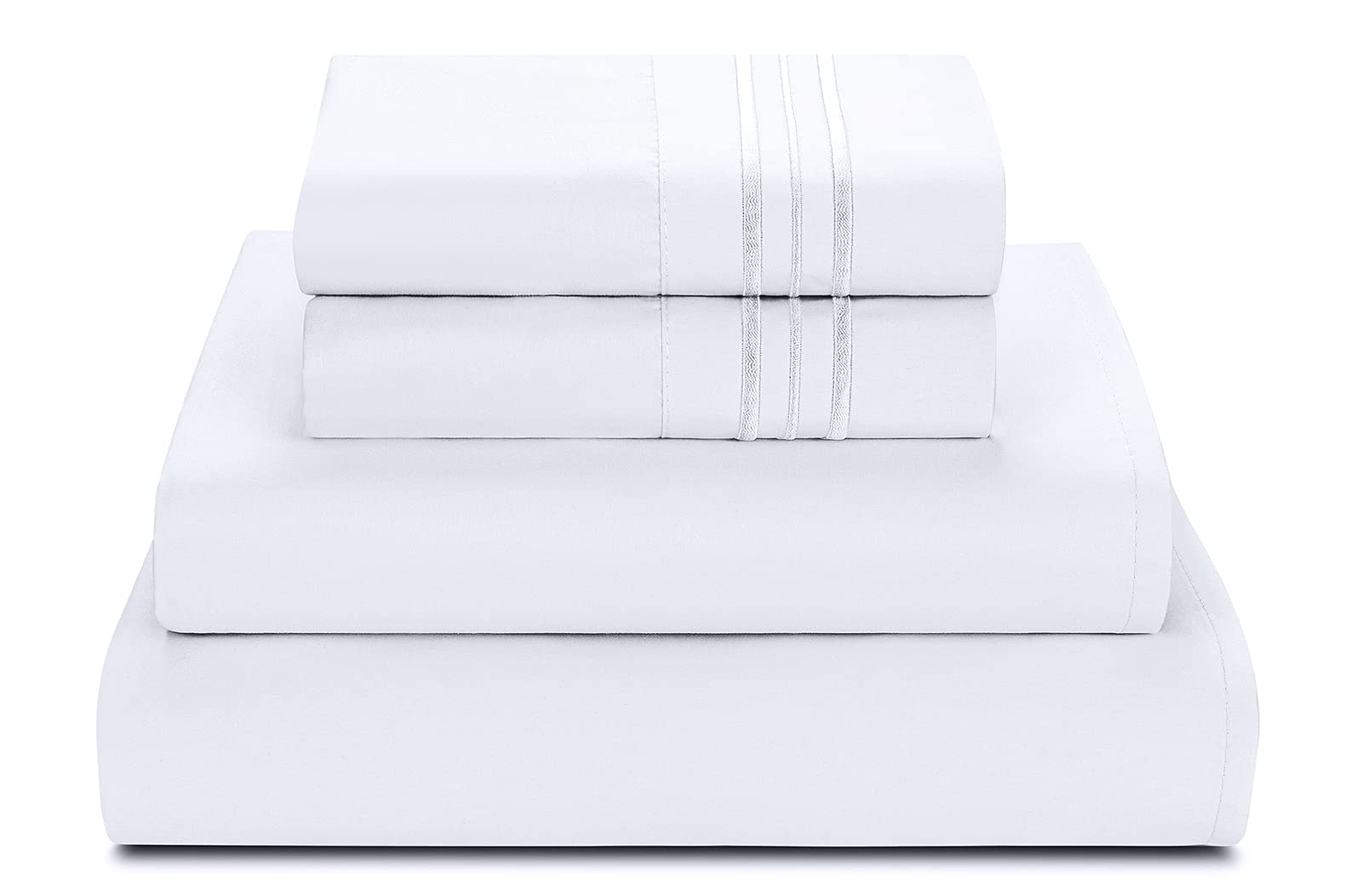 Luxury Anvo 1800 Thread Count Microfiber Bed Sheets Set - Hypoallergenic, Ultra Soft Brushed Fabric, 16