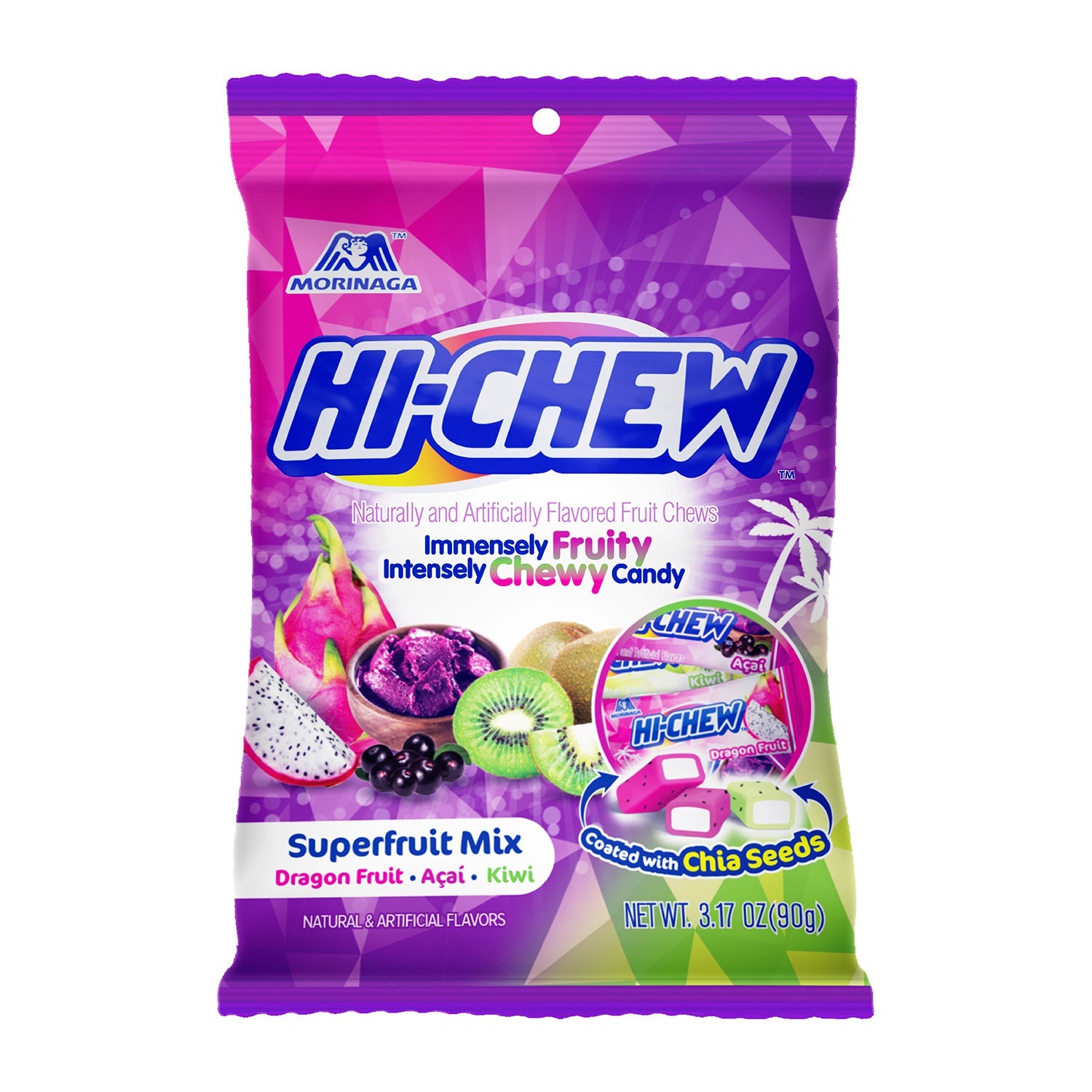 Hi Chew Super Fruit Mix Bag | 3.17oz (90g) Chewy Candy Assortment - Perfect for Snacking, Parties & On-the-Go Treats