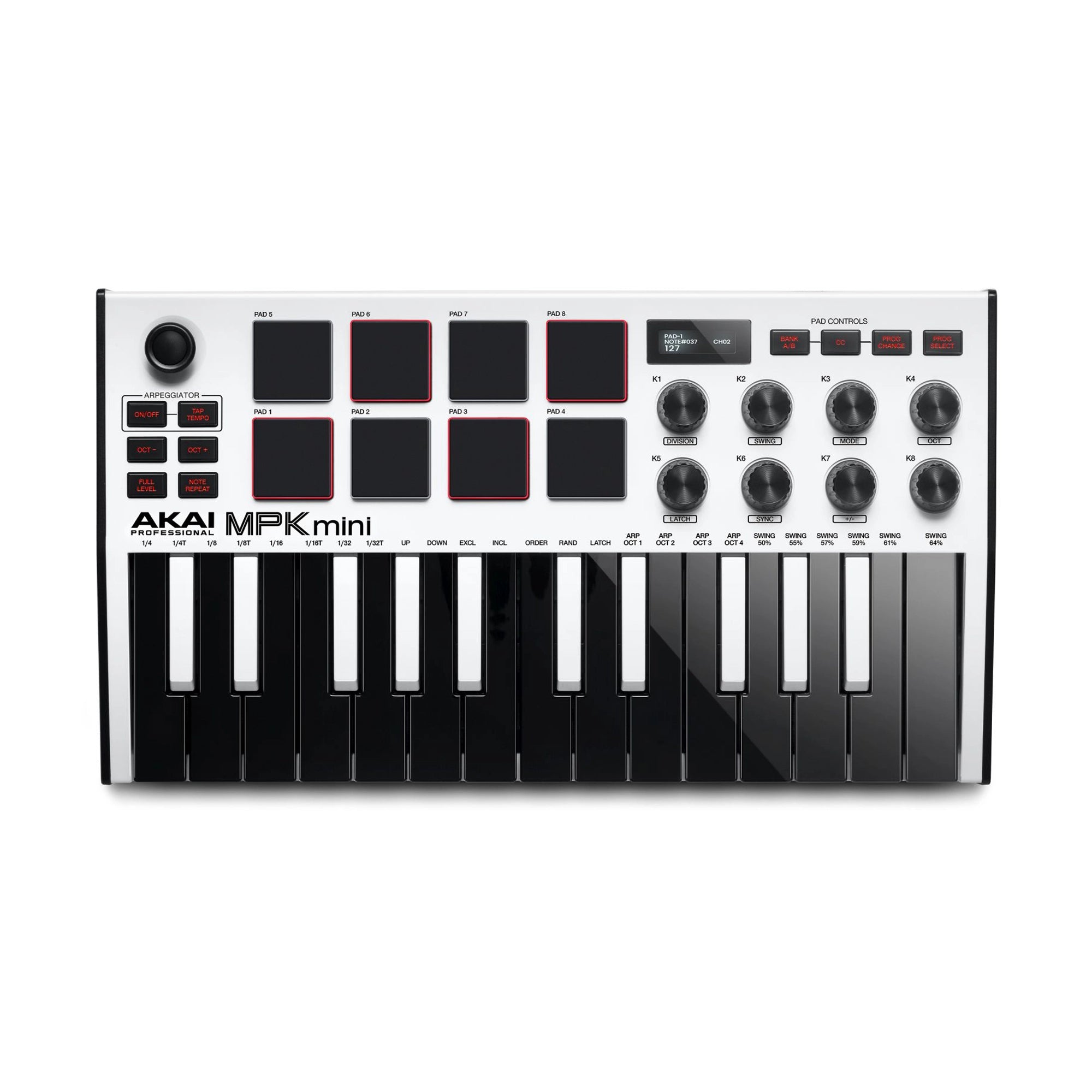 Akai Professional MPK Mini MKIII 25-Key MIDI Keyboard Controller - Limited Edition White | Perfect for Music Production, Beat Making & Live Performance
