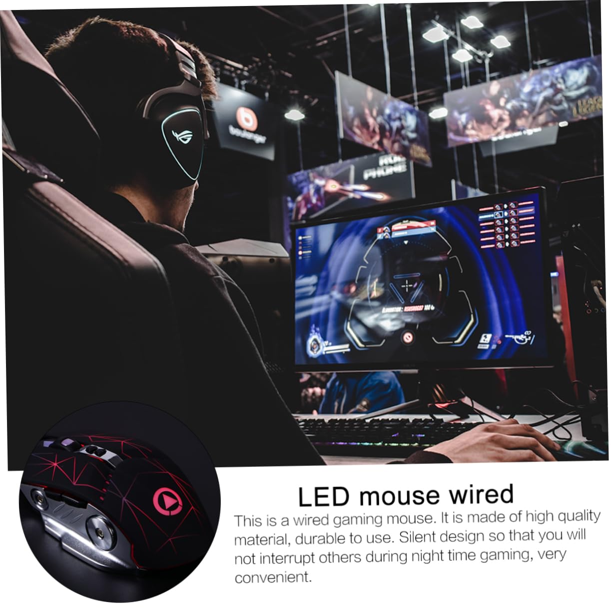 HOMSFOU 3-Pack Wired USB Gaming Mouse - Silent Mechanical Mouse for PC, Laptop, Office & Gaming - Ergonomic Design for Comfort & Precision (Great for Work, Gaming & Everyday Use)