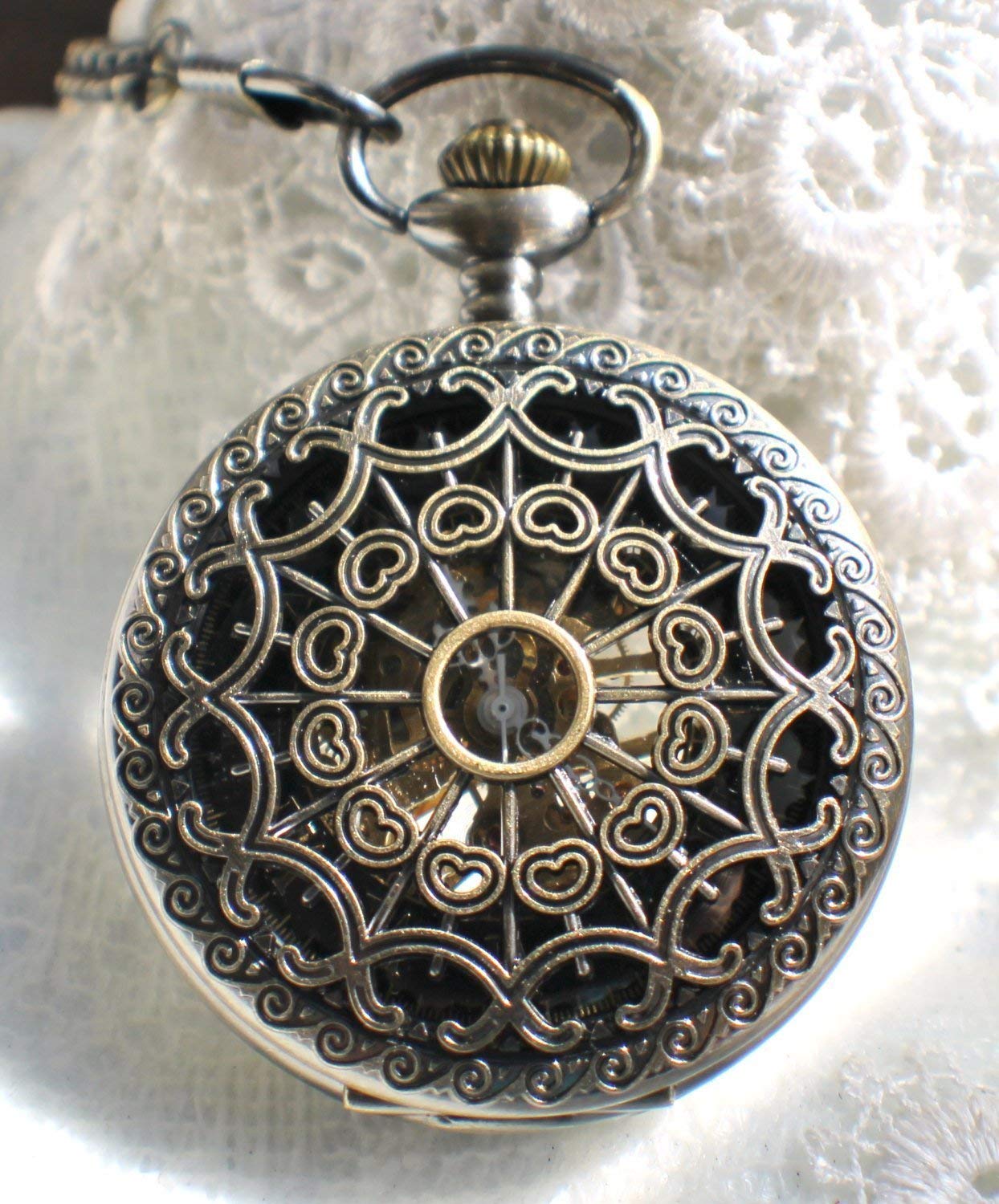 Vintage Mechanical Pocket Watch with Intricate Dragon Watch Fob - Perfect for Steampunk Fashion, Wedding Gifts & Antique Collectors